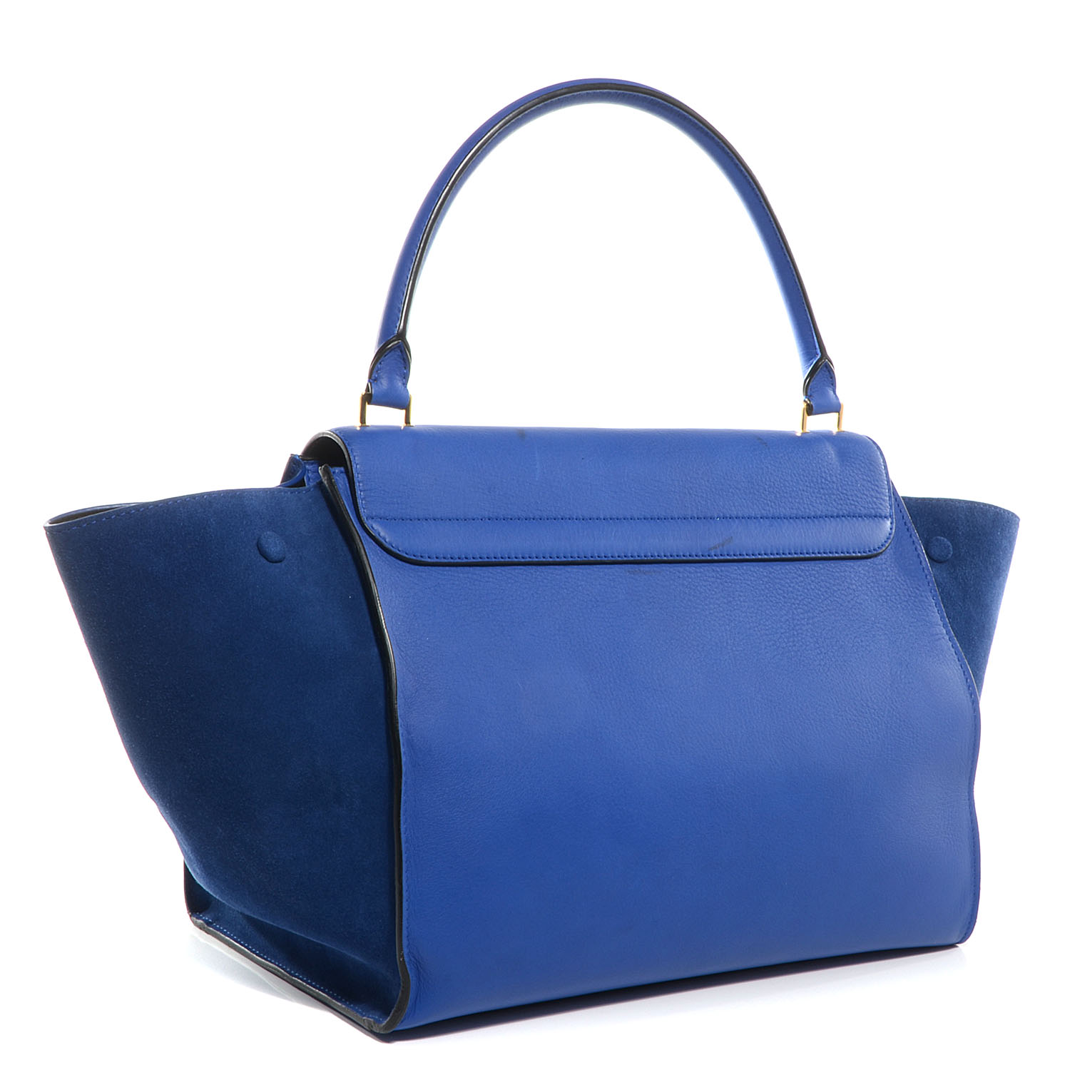 CELINE Calfskin and Suede Large Trapeze Royal Blue 75928