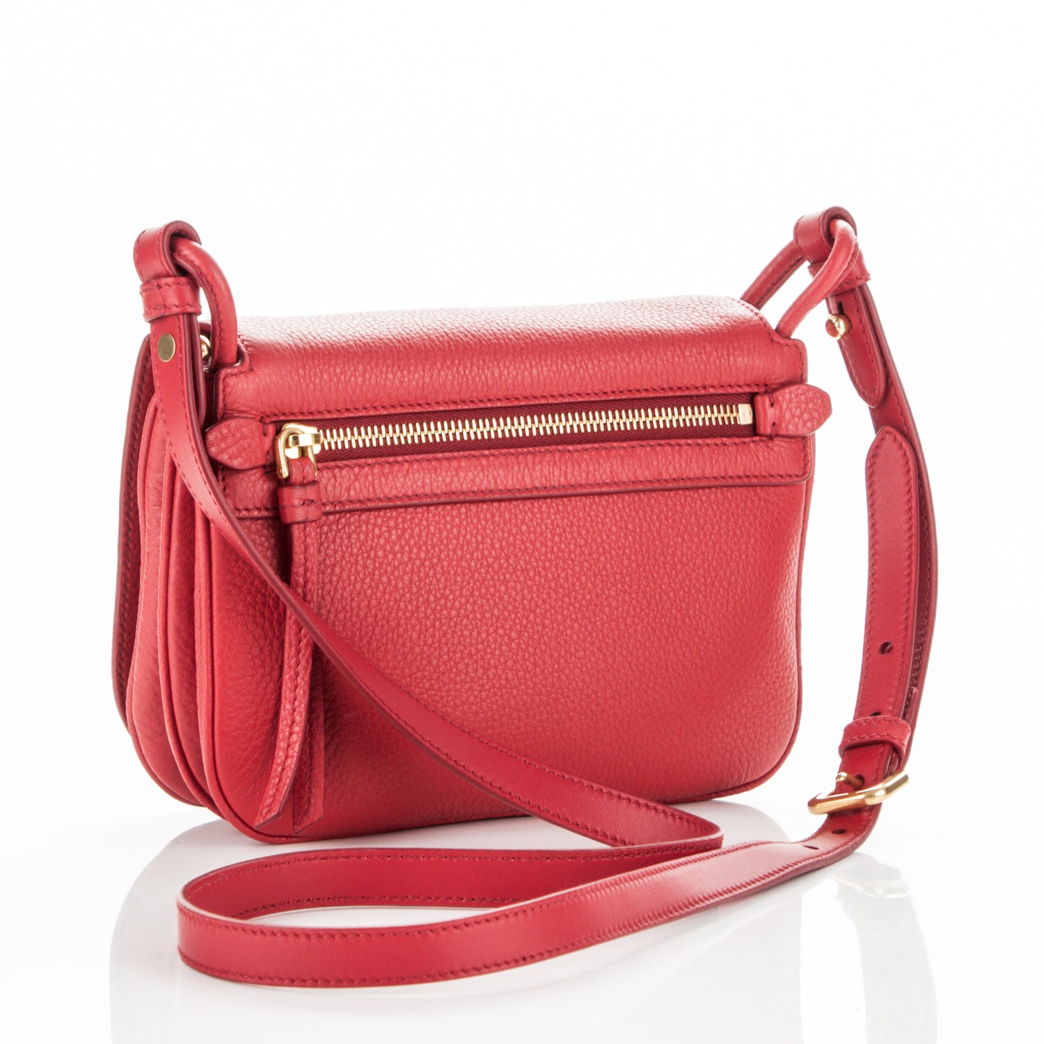 PRADA Vitello Daino Saddle Bag Rosso 180159