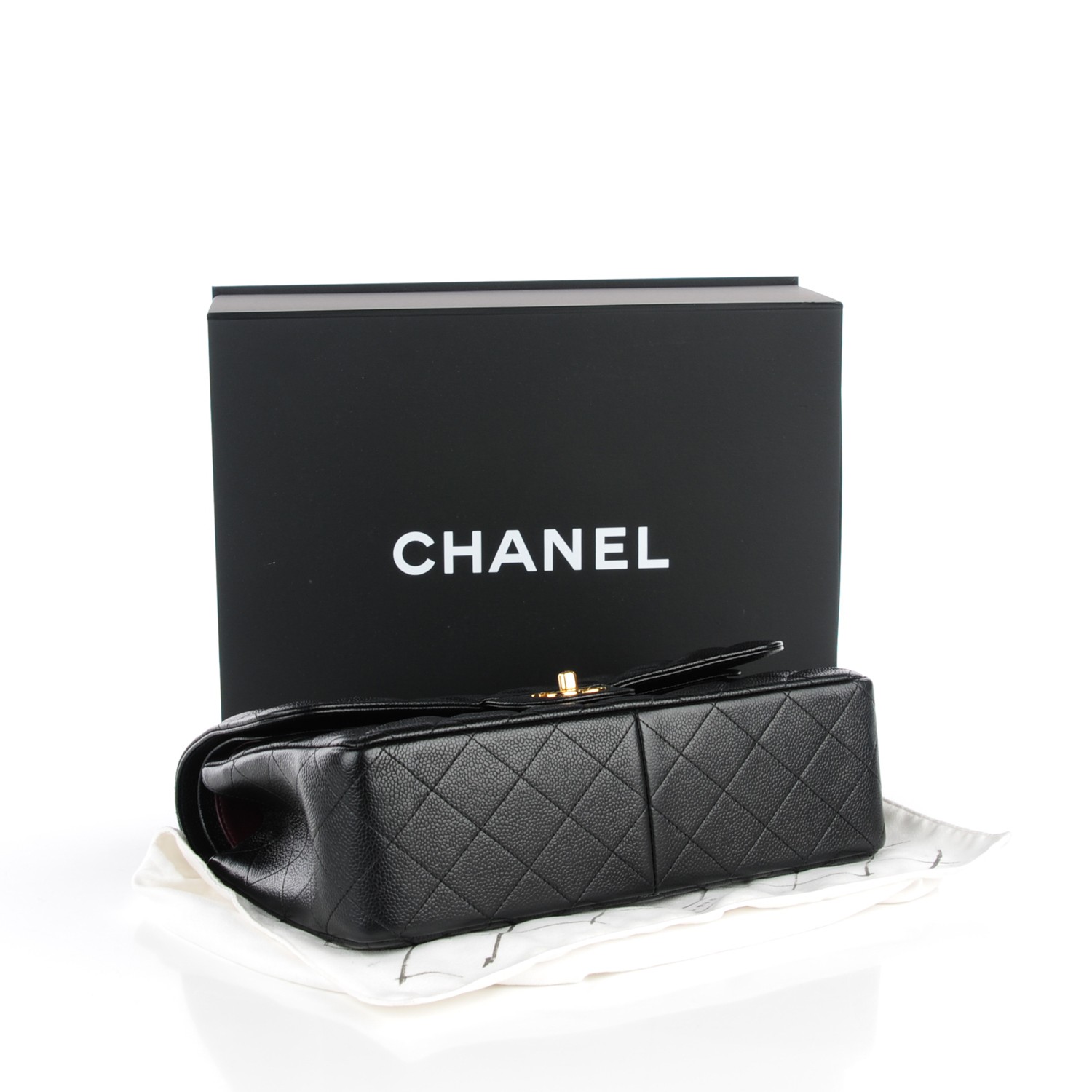 chanel black caviar jumbo double flap silver hardware