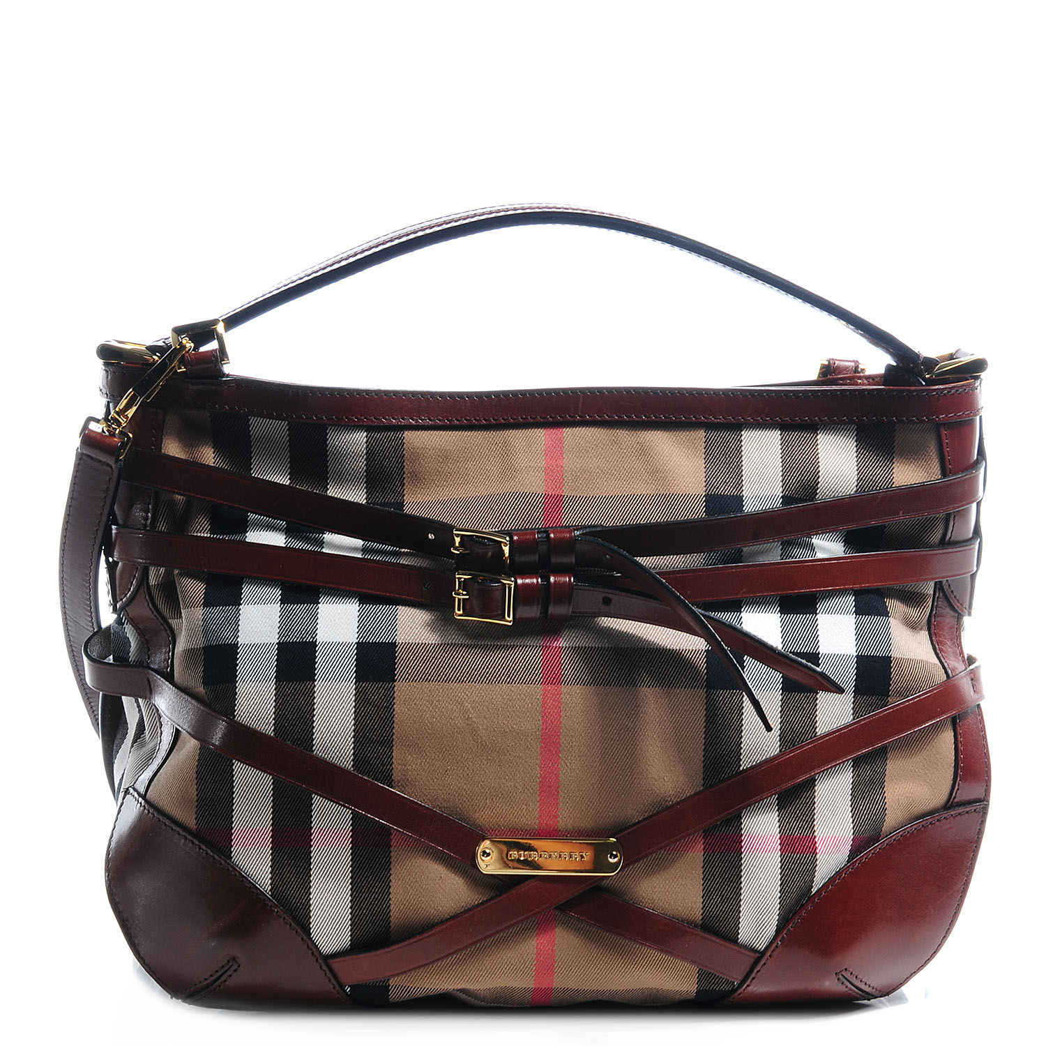 burberry house check hobo