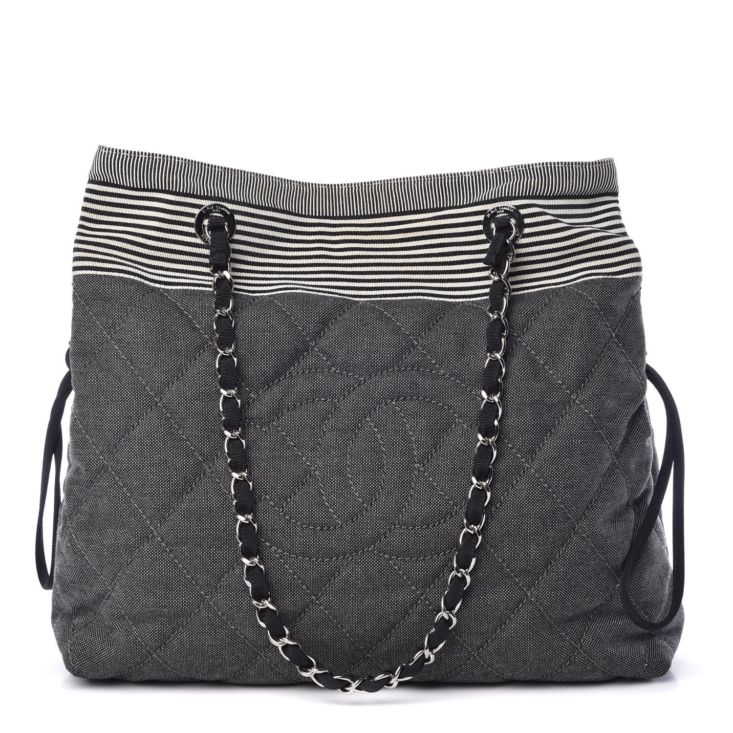 chanel quilted drawstring bag