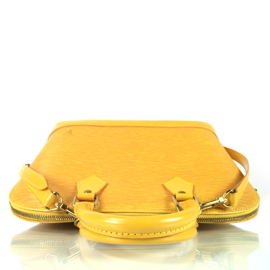 Authentic Louis Vuitton Tassil Yellow Epi Leather Alma PM, wallet