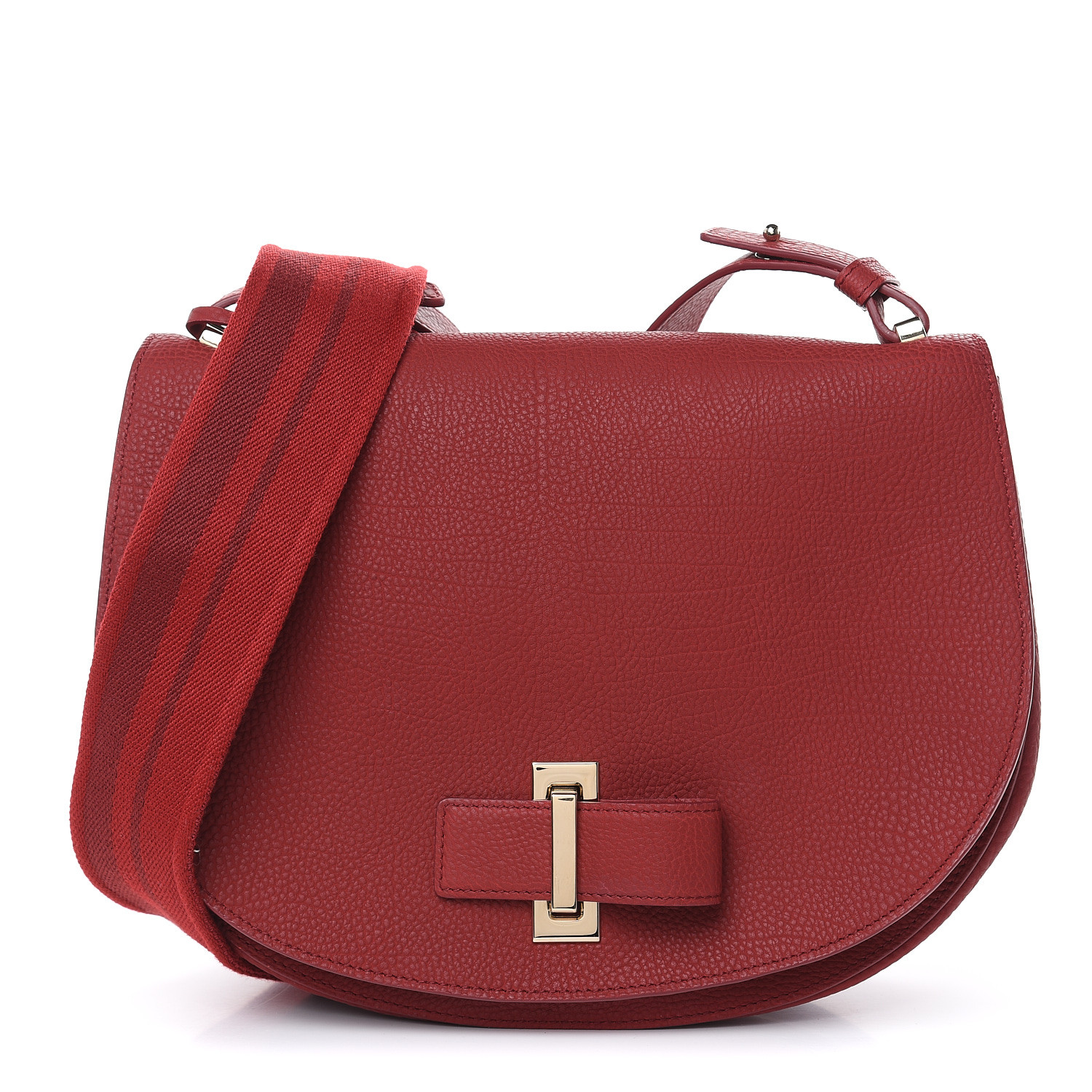 DELVAUX Crispy Calfskin Le Mutin Saddle Bag Rouge 473139 | FASHIONPHILE