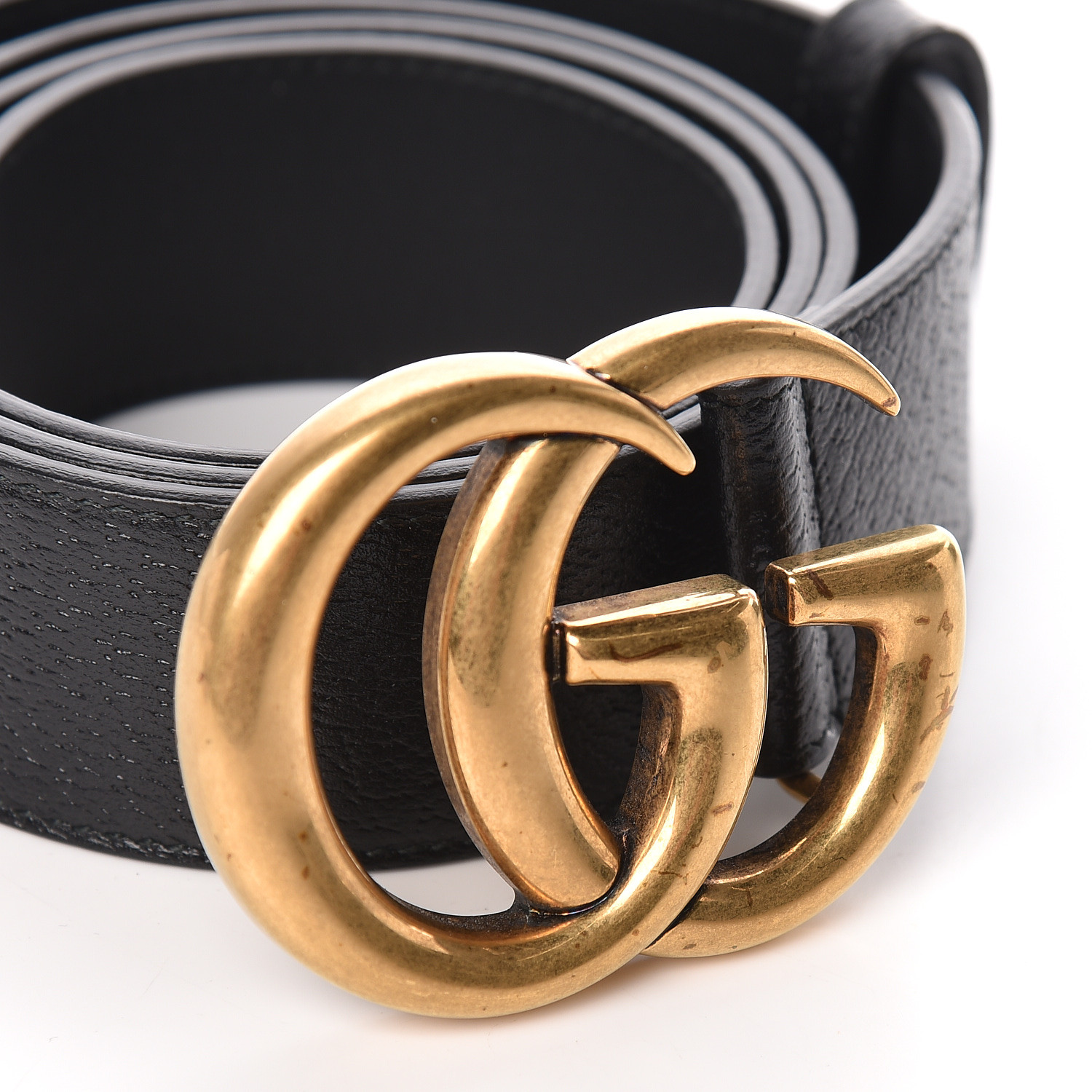 GUCCI Calfskin Double G Belt 100 40 Black 472601