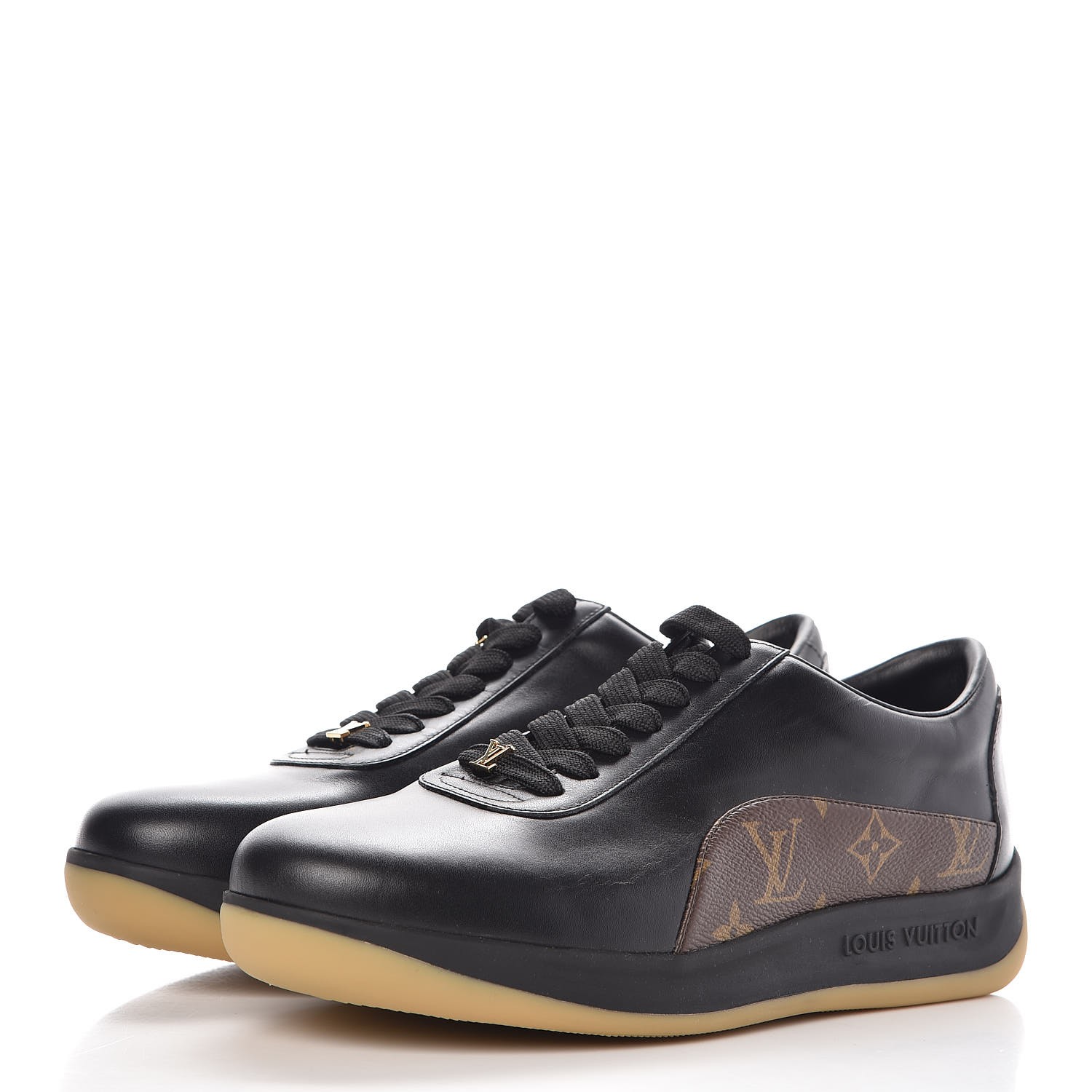 LOUIS VUITTON X SUPREME Calfskin Monogram Mens Supreme Sneakers 7 Black ...