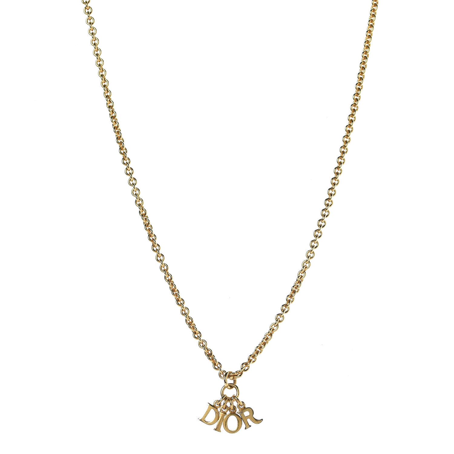 dior logo necklace gold