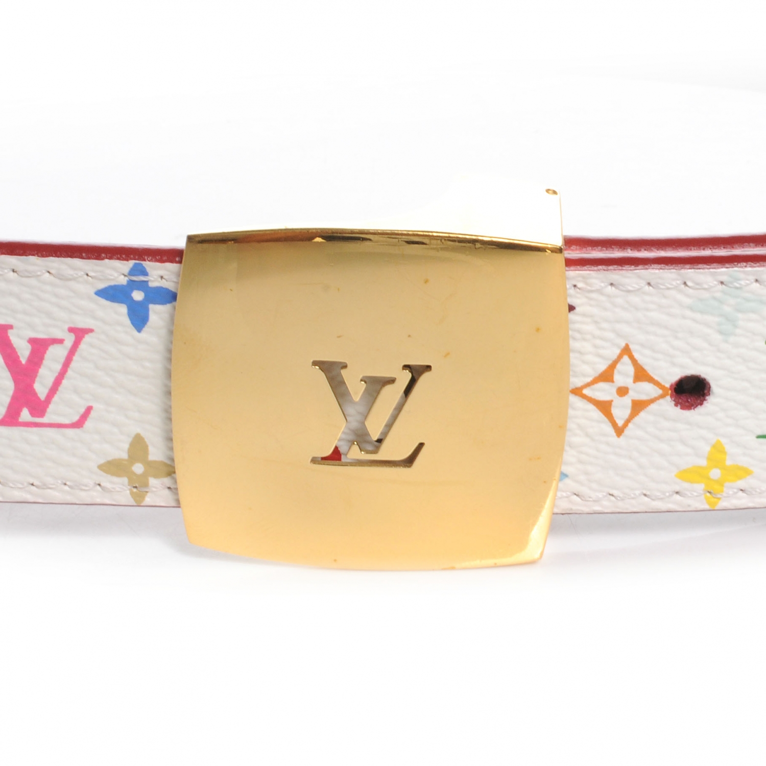 Louis Vuitton Louis Vuitton 20mm White Multicolor Monogram Leather
