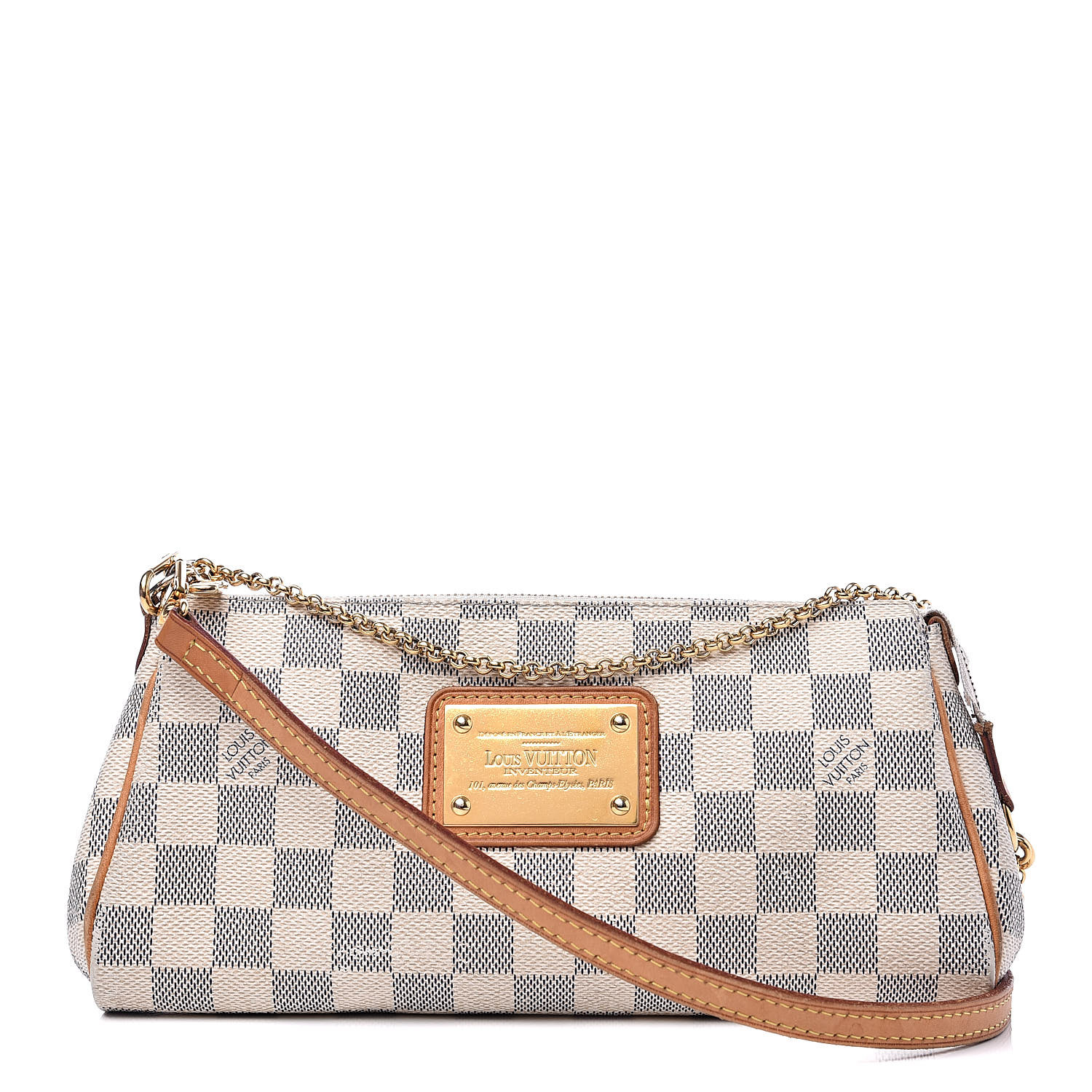 louis vuitton damier azur eva clutch