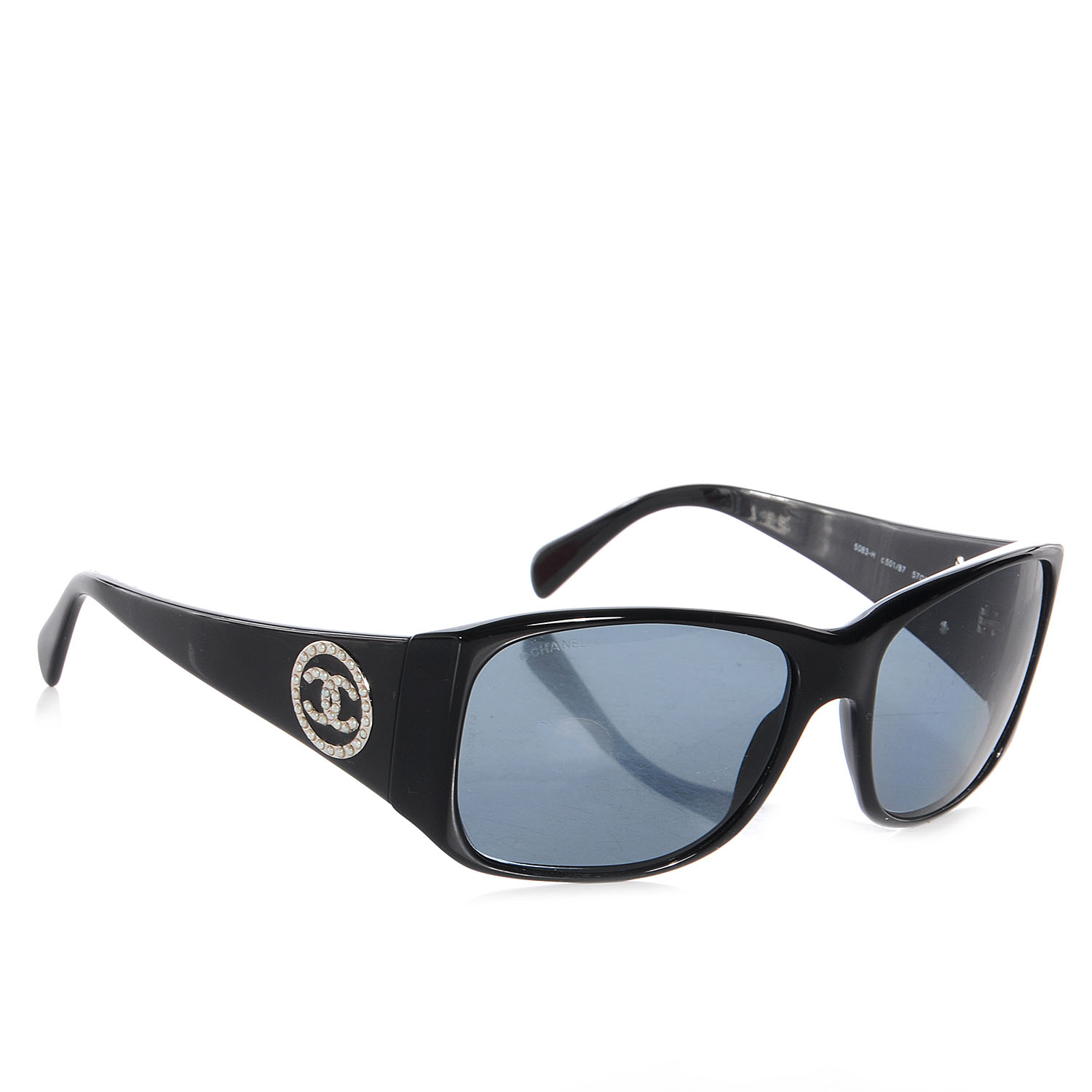 CHANEL Pearl CC Sunglasses 5083-H Black 68233 | FASHIONPHILE