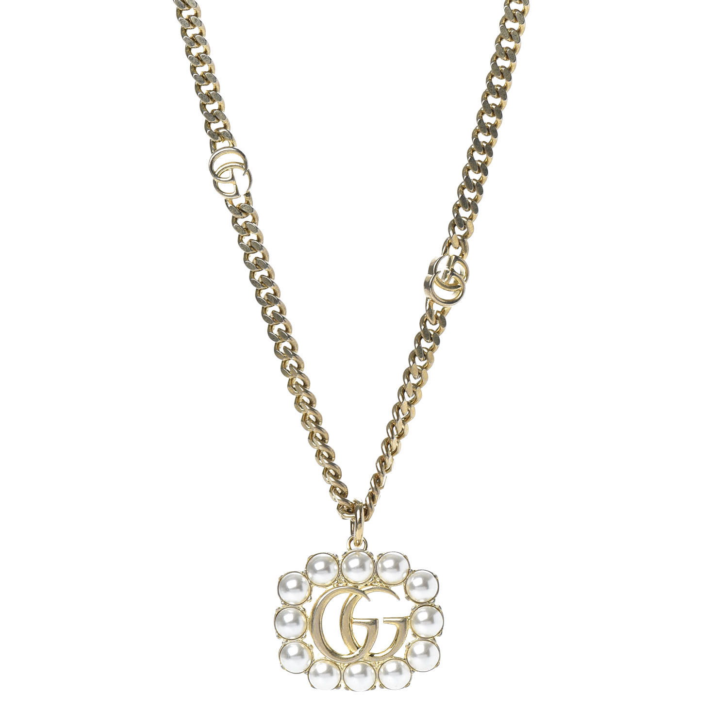 gucci double g pearl necklace