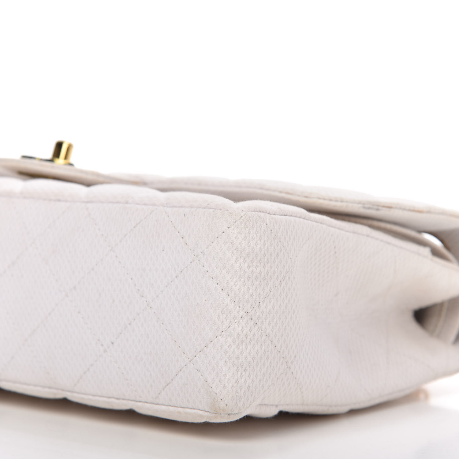 CHANEL Neoprene Quilted Medium Double Flap White 728002 | FASHIONPHILE