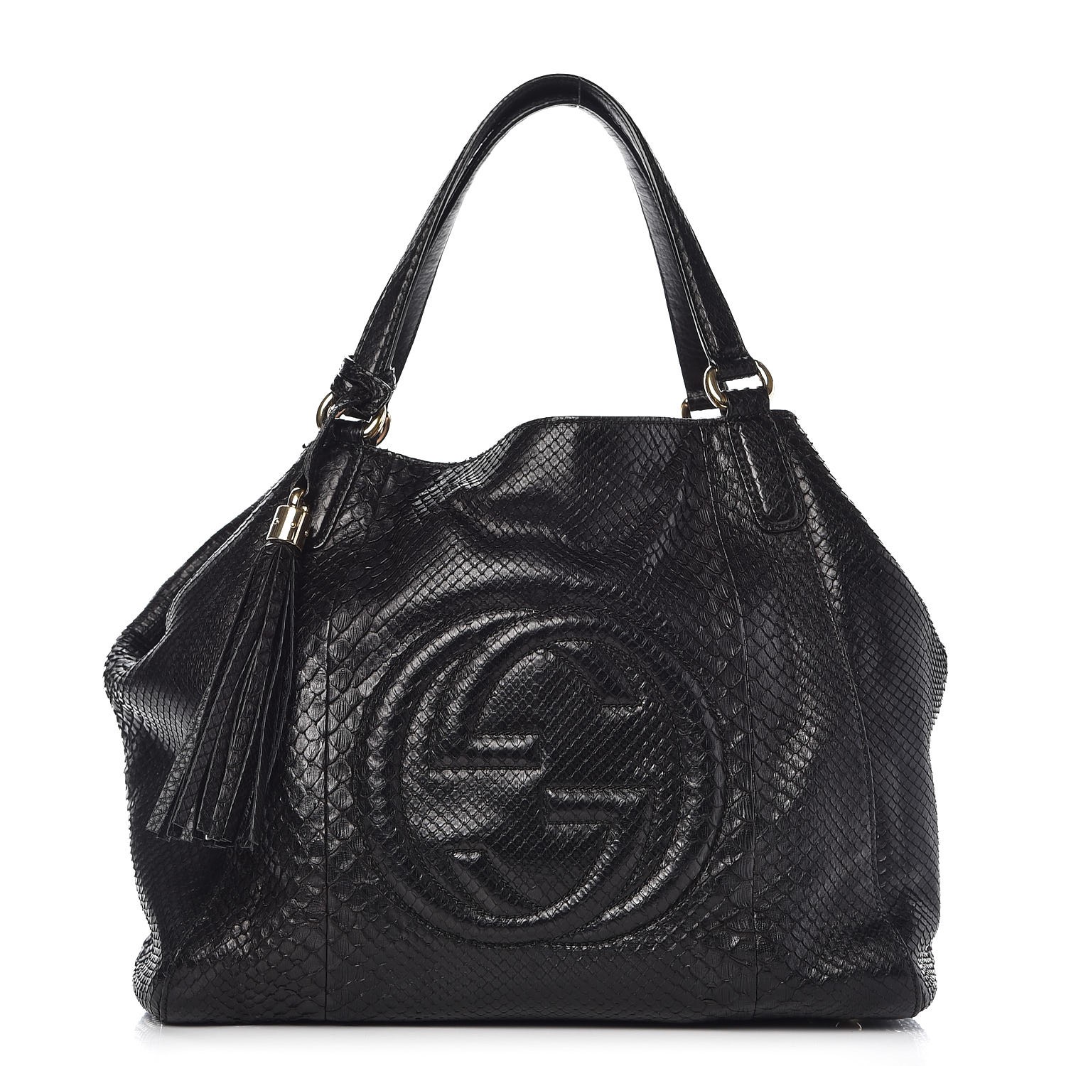 gucci black python handbag