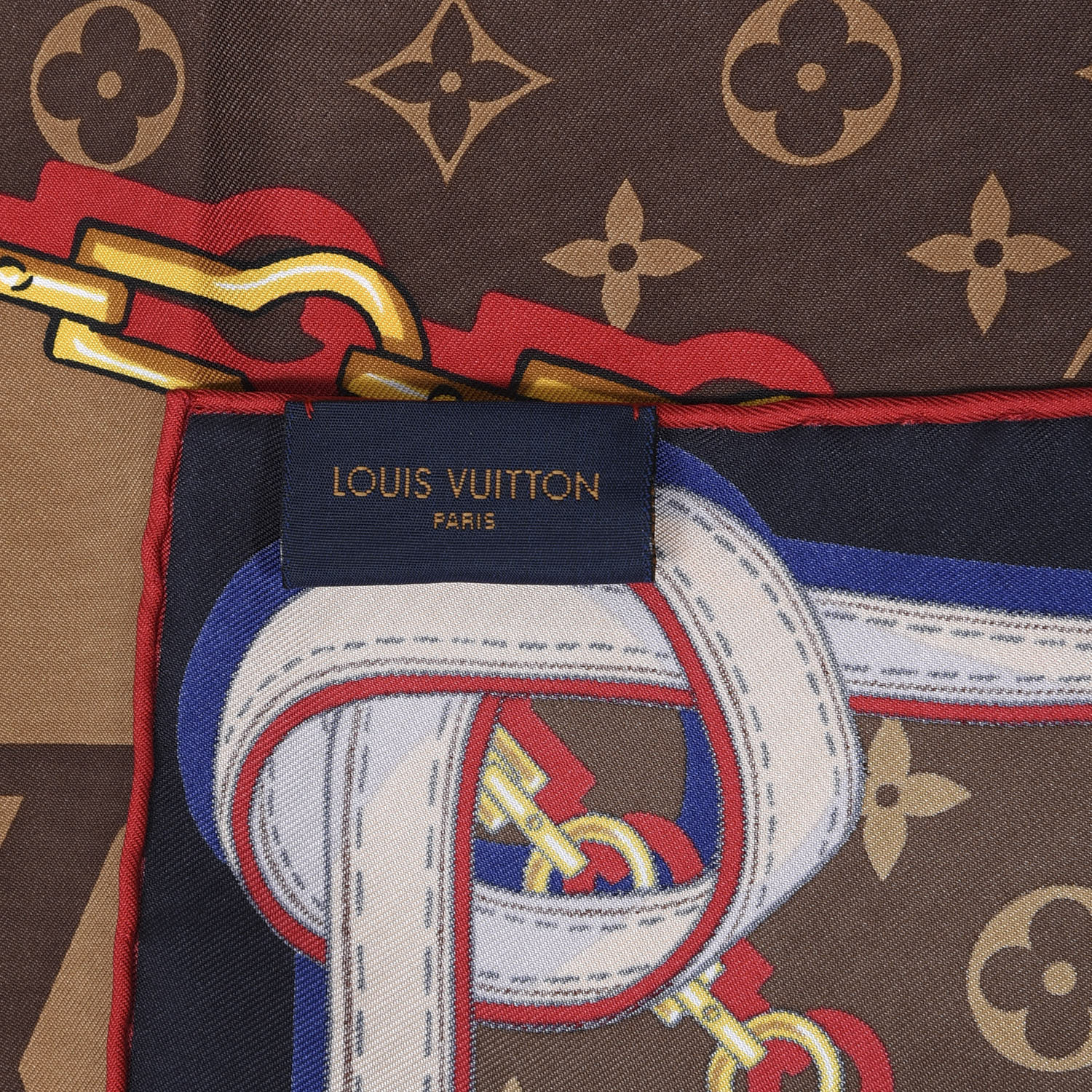 LOUIS VUITTON Silk Tribute To Square Scarf Brown 603263
