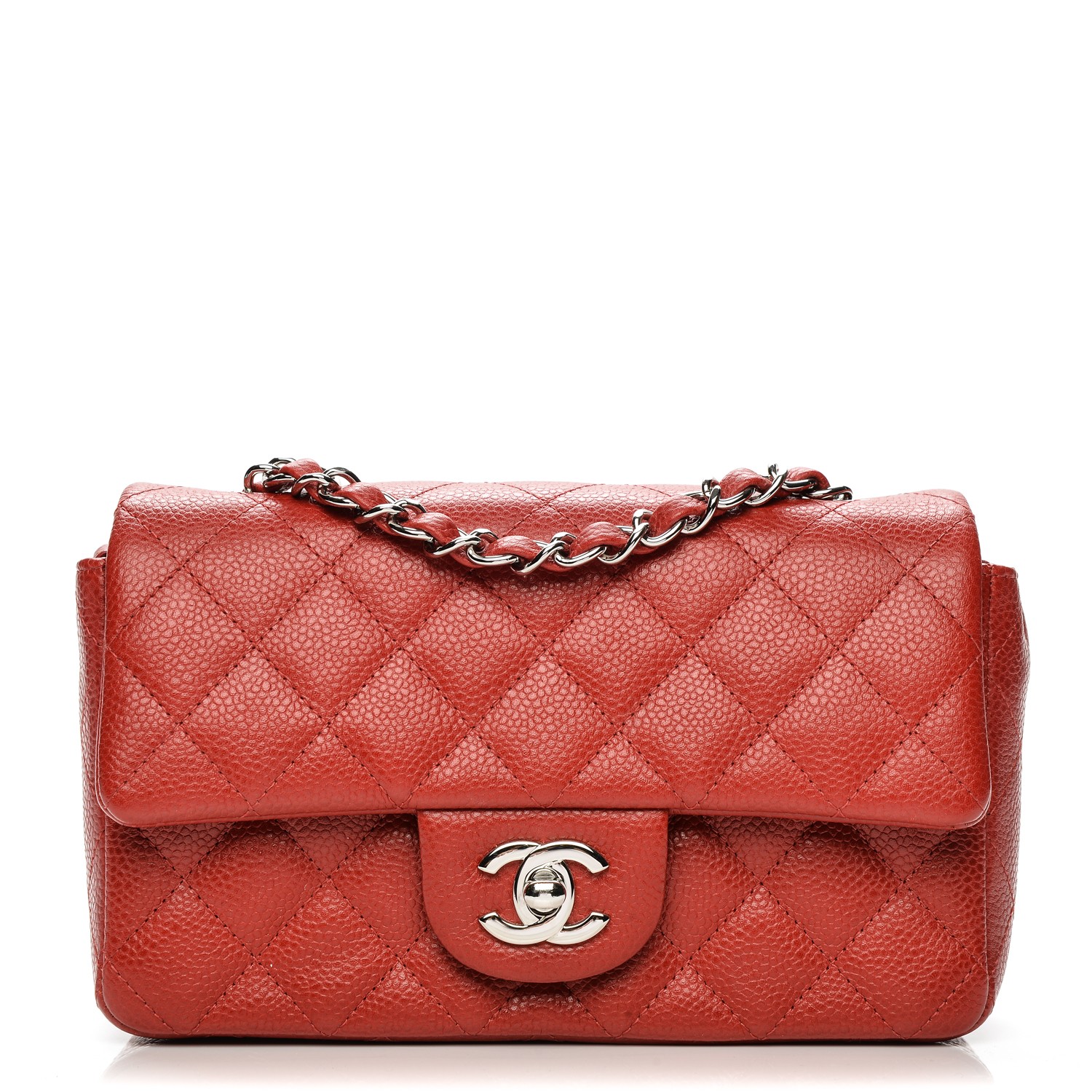 CHANEL Caviar Quilted Mini Rectangular Flap Red 202447 | FASHIONPHILE