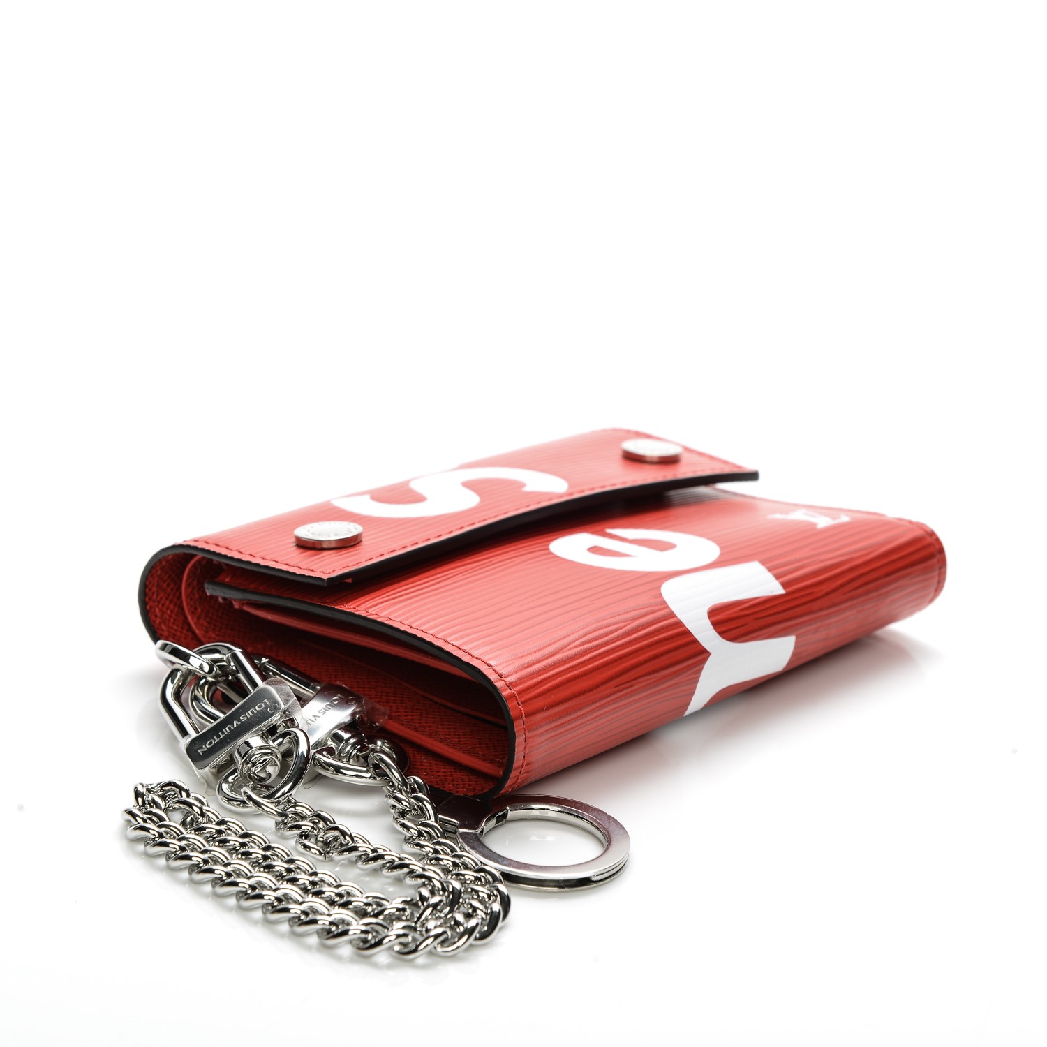 Louis Vuitton X Supreme Leather Chain Wallet Epi Leather - Red - M67755 RARE