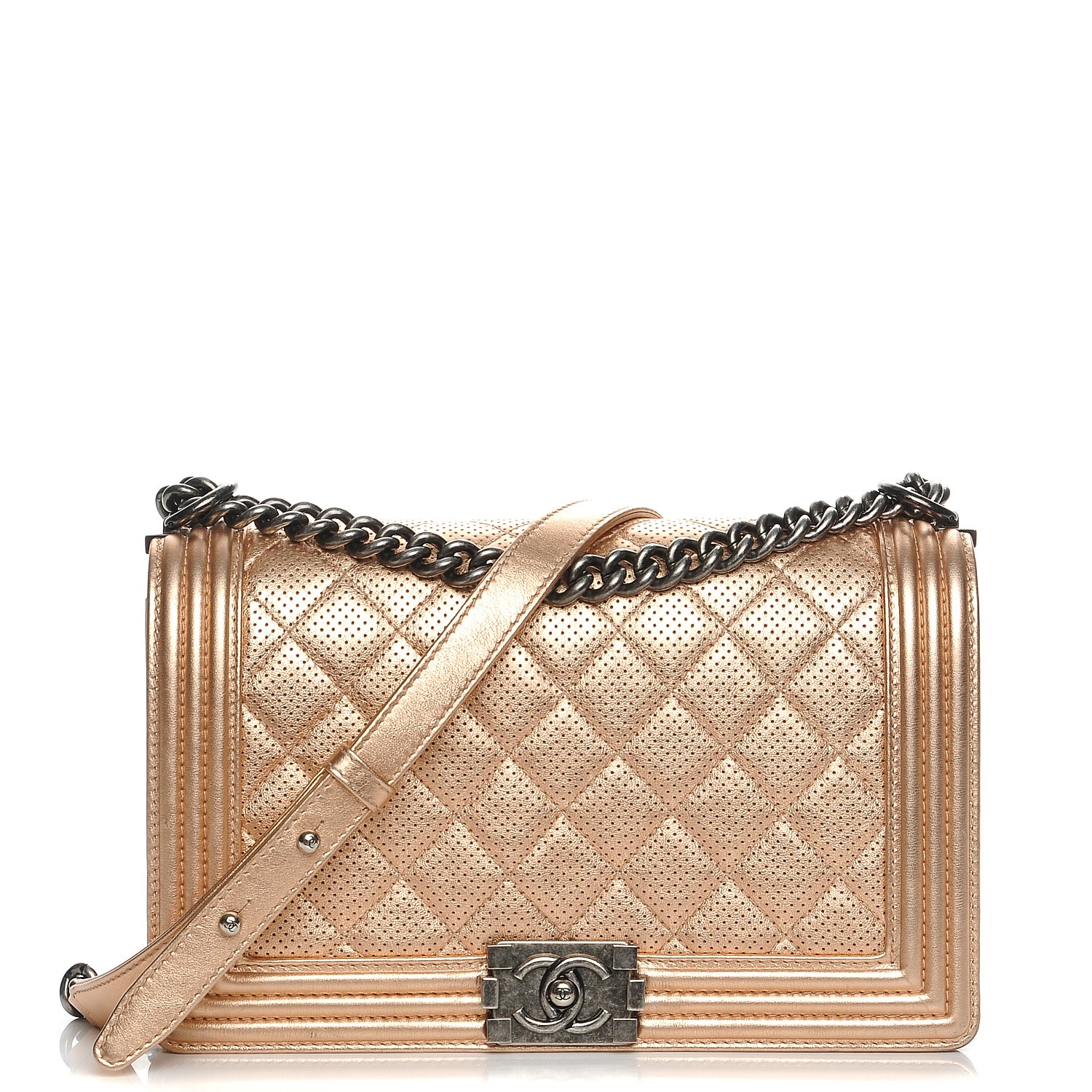 chanel boy rose gold