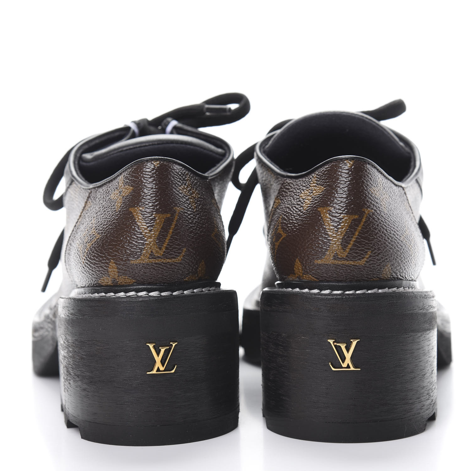 Louis Vuitton Monogram Derby Platform Shoes 39 Brown 693076 Fashionphile 9002