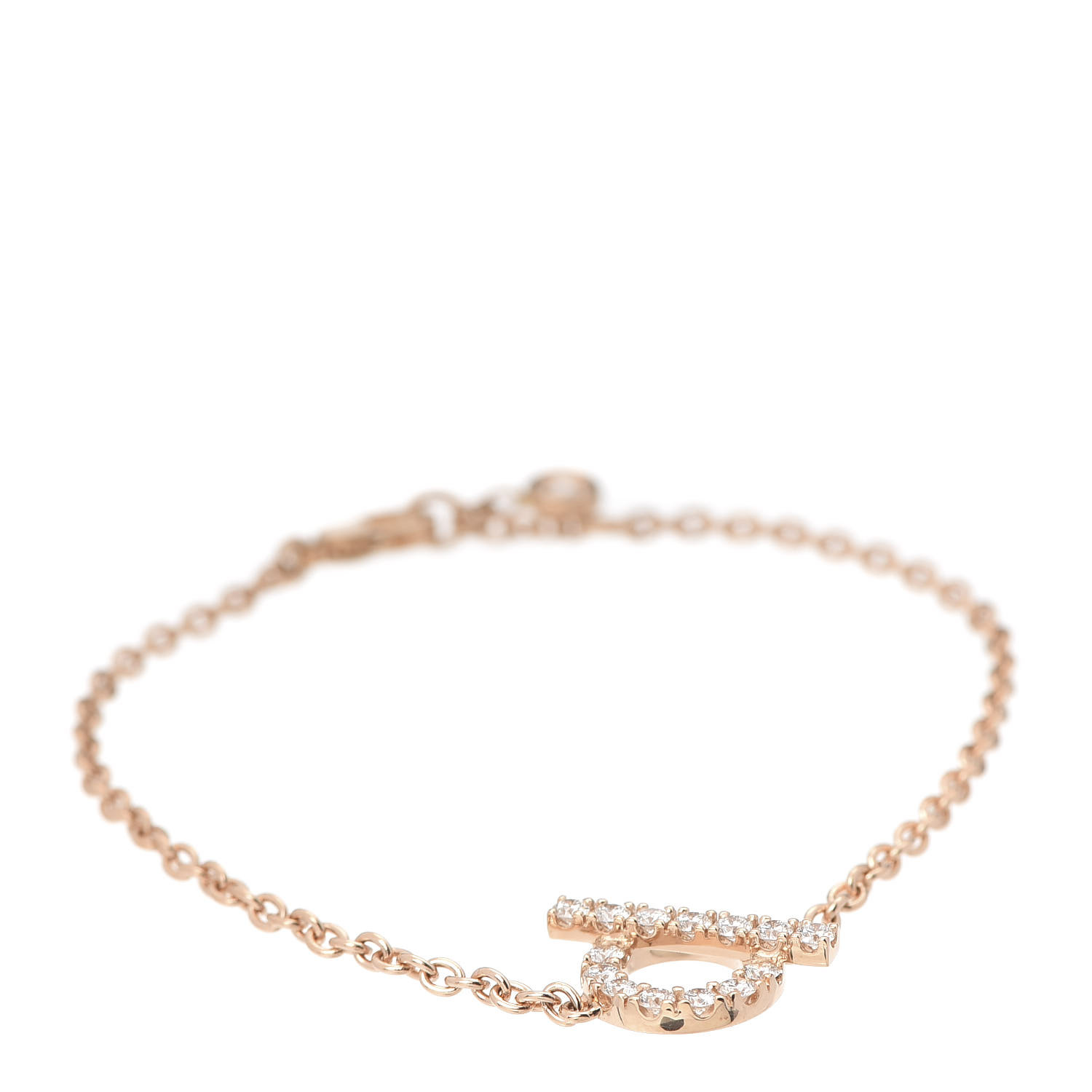 HERMES 18K Rose Gold Diamond Finesse Bracelet SH 676158 | FASHIONPHILE