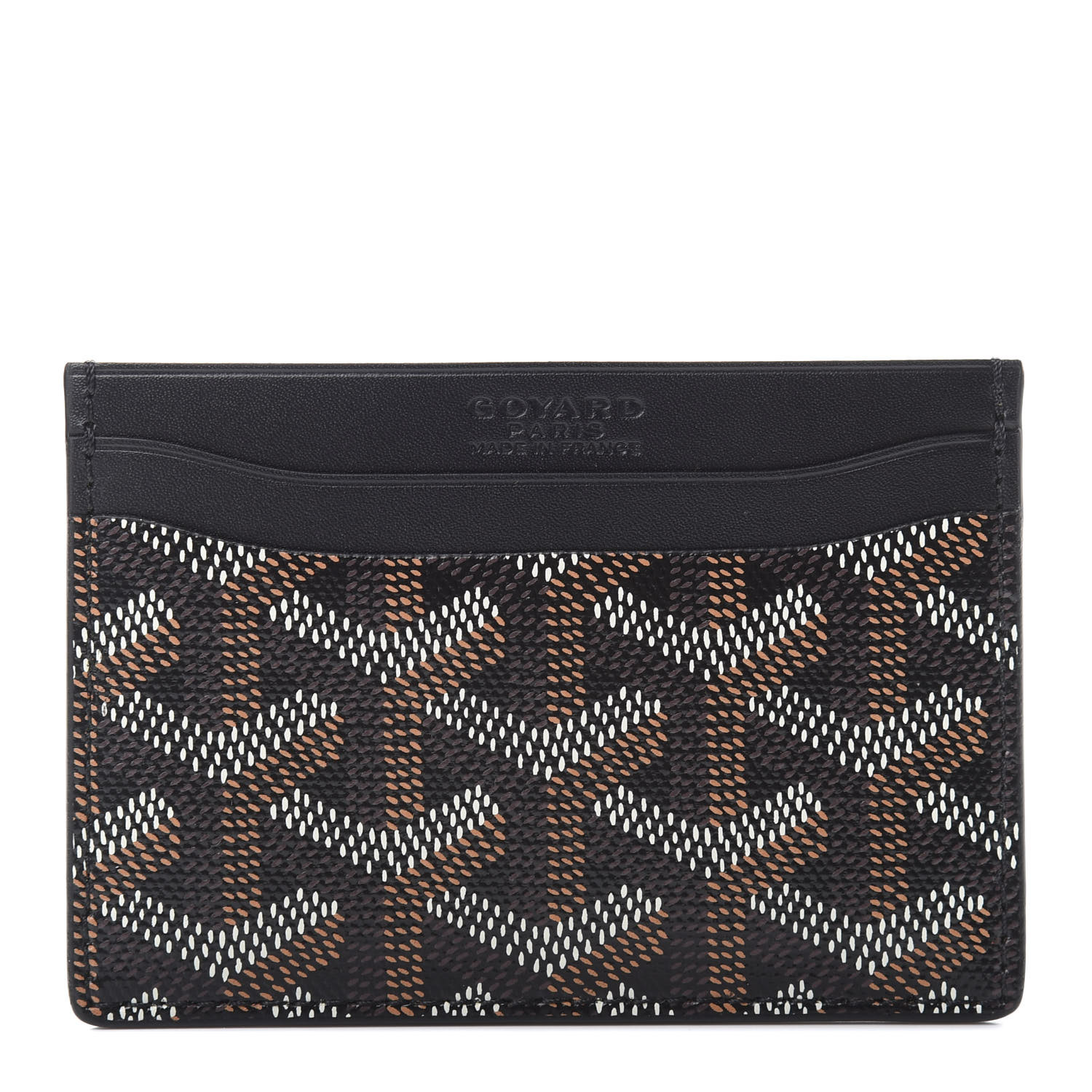 GOYARD Goyardine Saint Sulpice Card Holder Black 688923