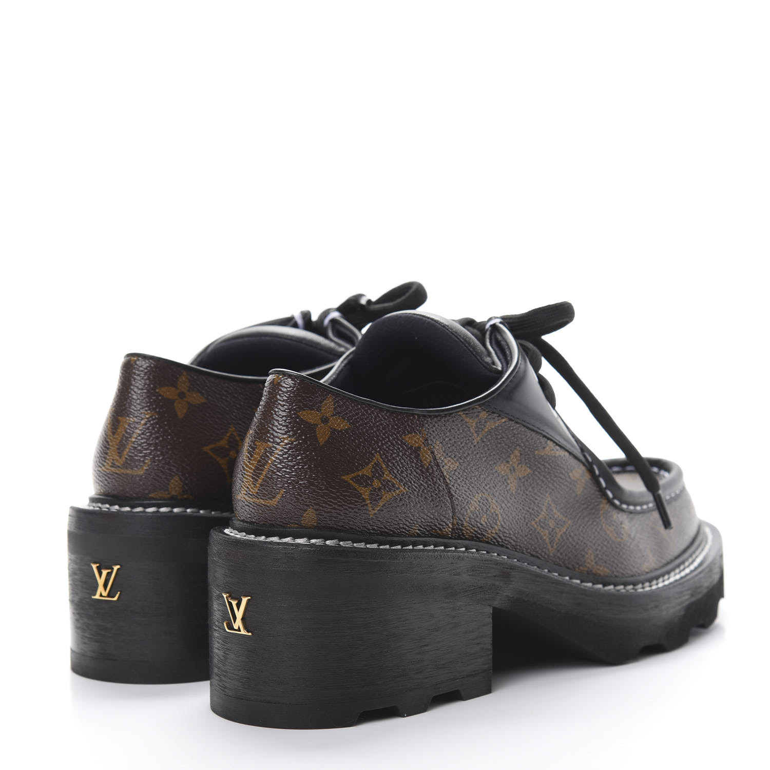 Louis Vuitton Monogram Derby Platform Shoes 39 Brown 693076 Fashionphile 7727