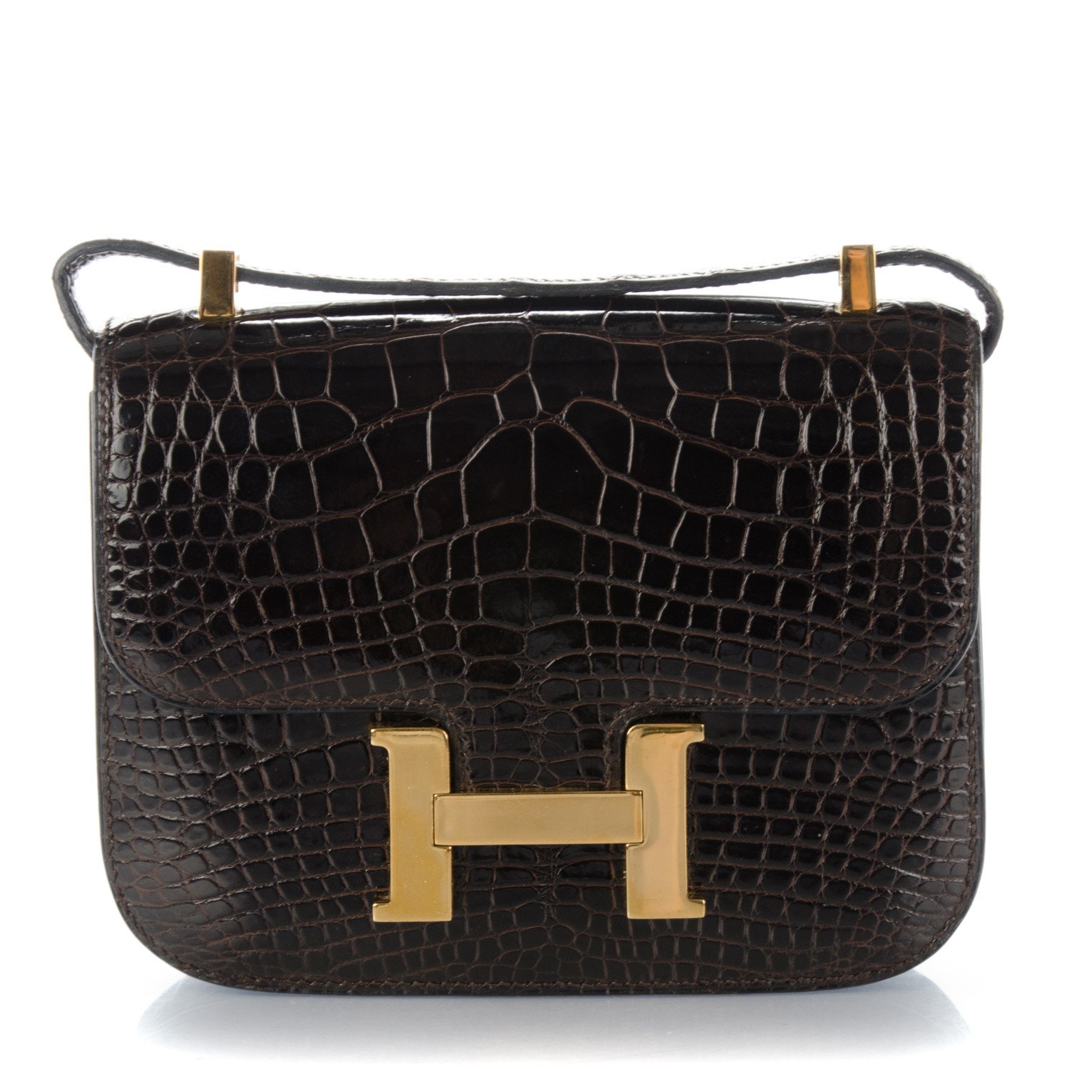 HERMES Shiny Alligator Micro Constance 14 Ebene 175265 | FASHIONPHILE