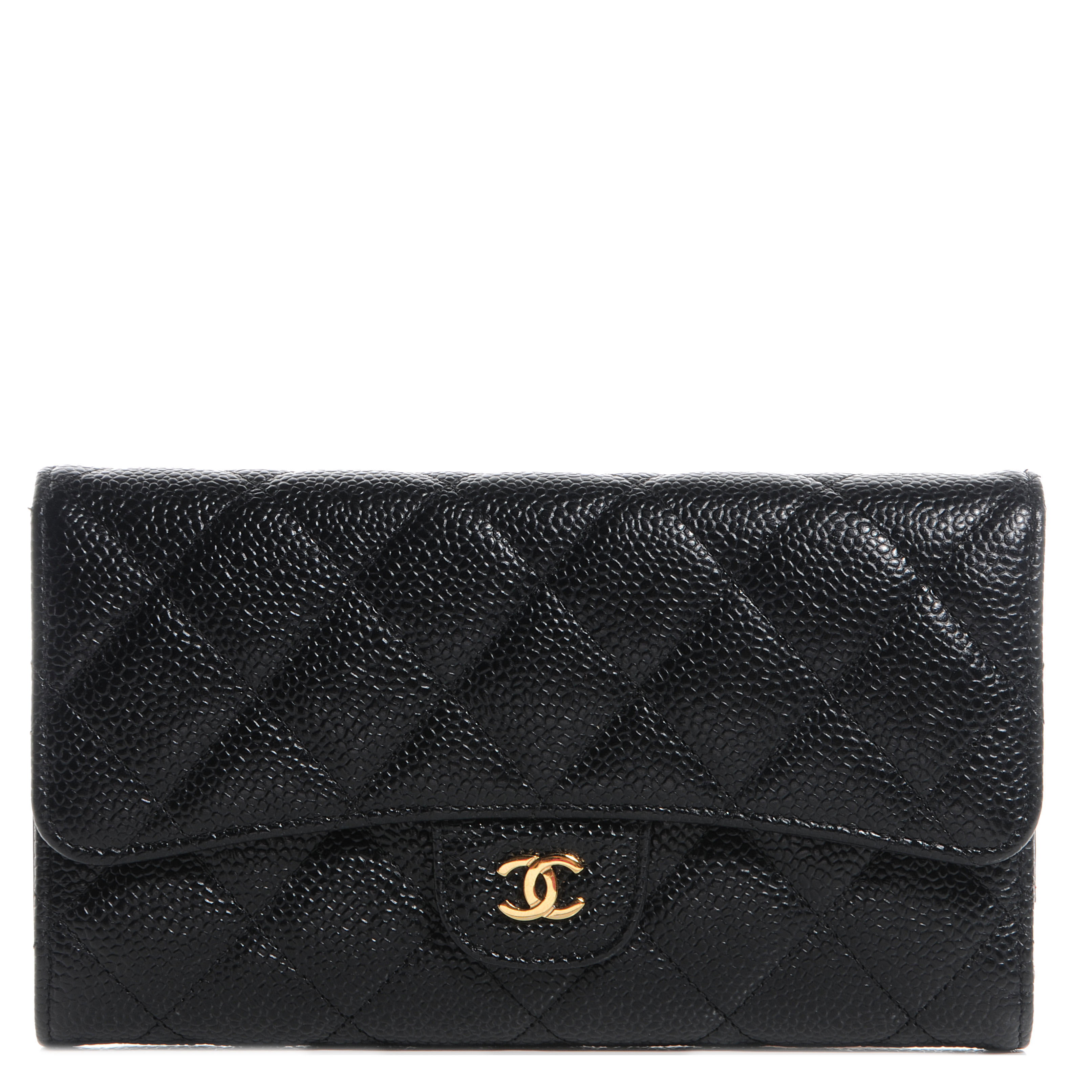 chanel flap wallet caviar