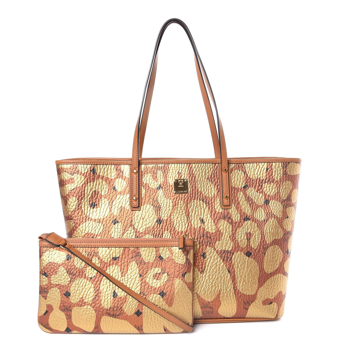 mcm anya tote cognac