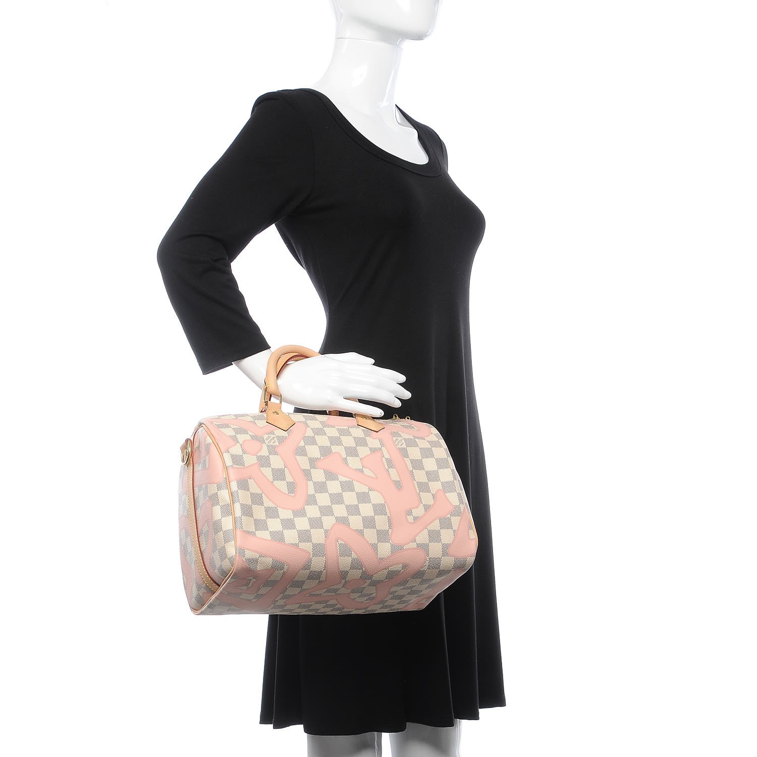 LOUIS VUITTON Damier Azur Tahitienne Speedy Bandouliere 30 Rose ...