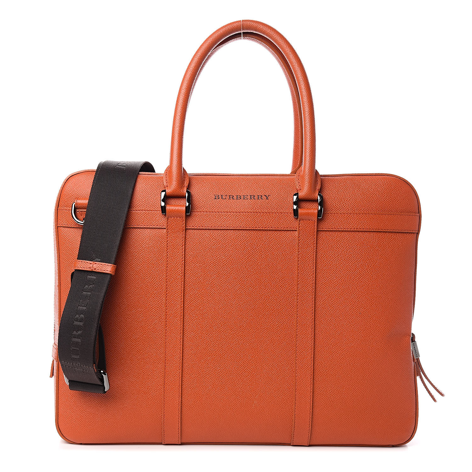 orange leather briefcase