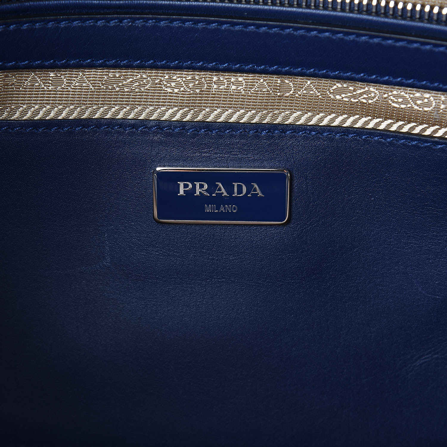 PRADA Canvas Calfskin Medium City Stitch Tote Corda Royal 519238 ...