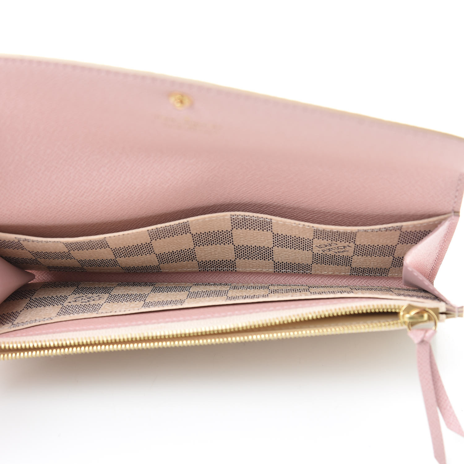 Louis Vuitton Emilie Wallet Rose Ballerine Damier Ebene