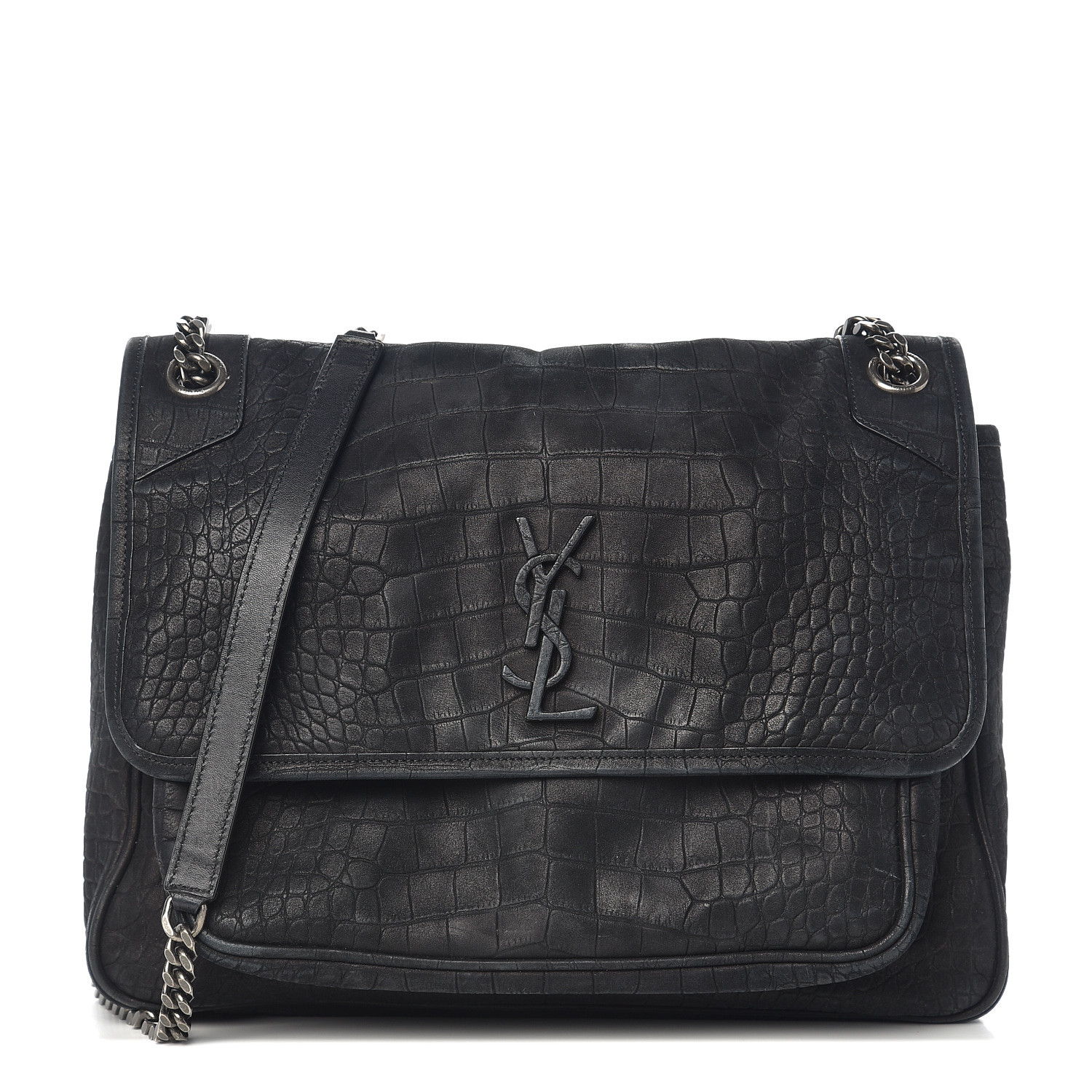 saint laurent medium niki monogram leather shoulder bag