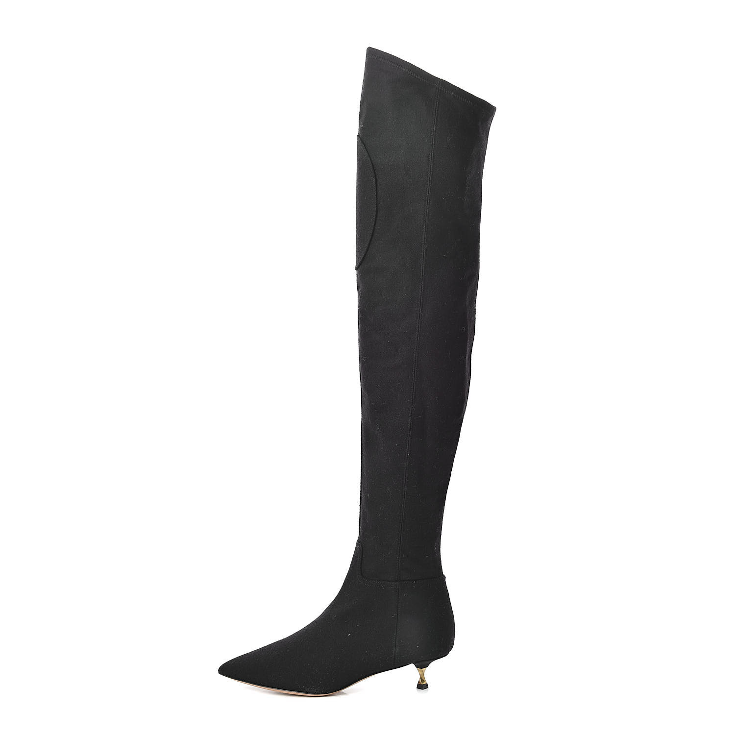 thigh high kitten heel boots