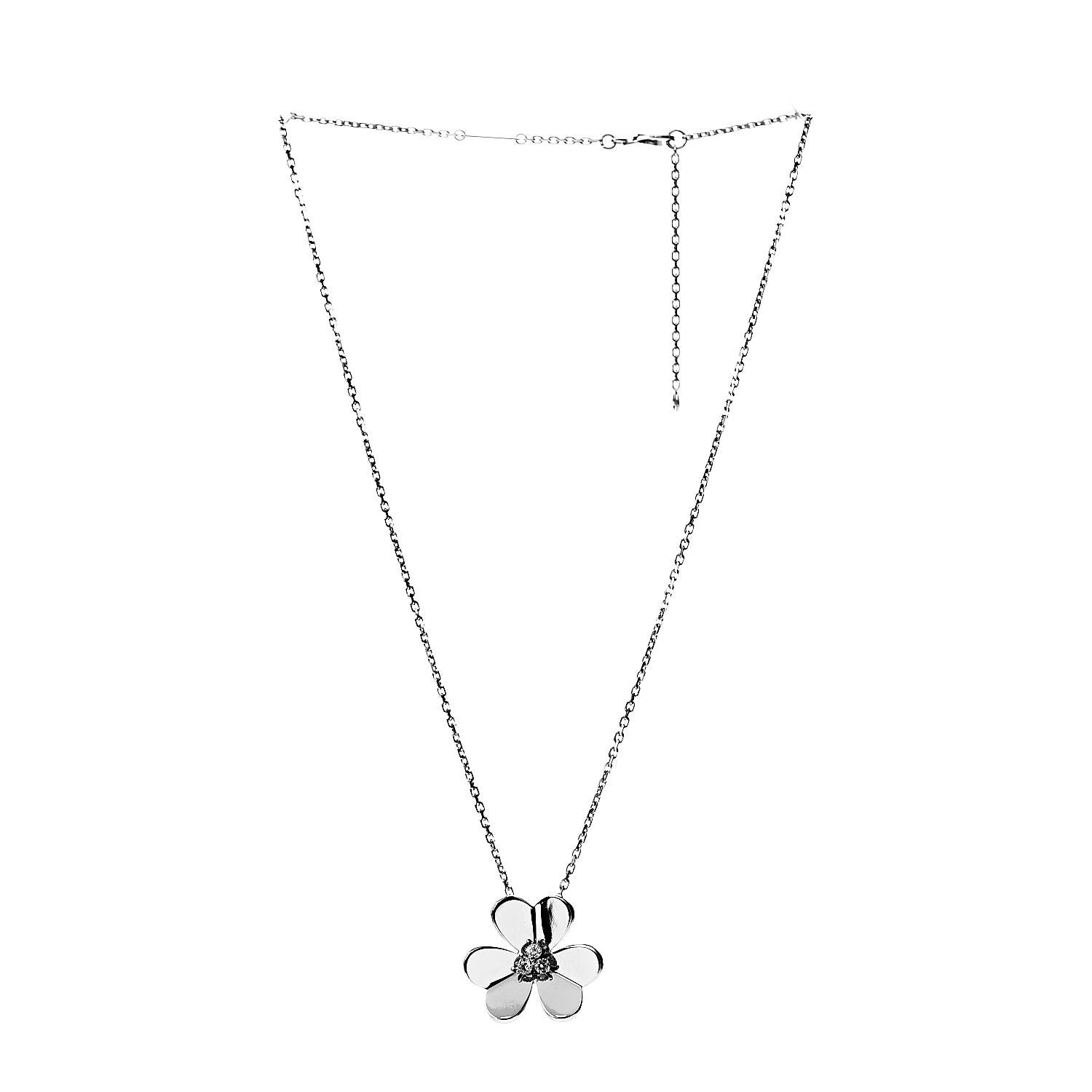 Van Cleef & Arpels 18k White Gold Diamond Large Frivole Pendant 