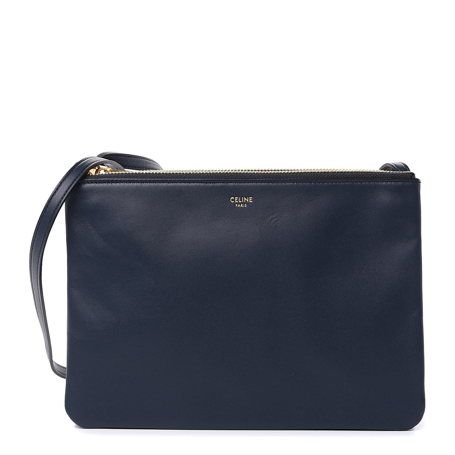 Celine Lambskin Small Trio Crossbody Bag Abyss Blue 5020 Fashionphile