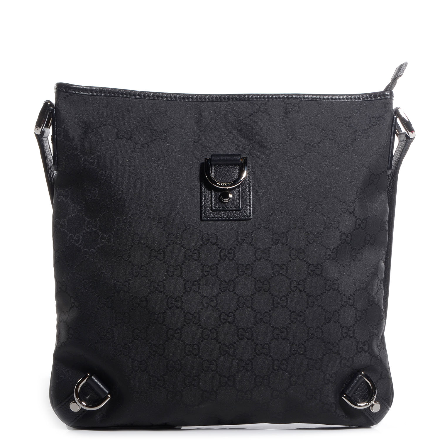 GUCCI Nylon Monogram Abbey Messenger Bag Black 71116 | FASHIONPHILE