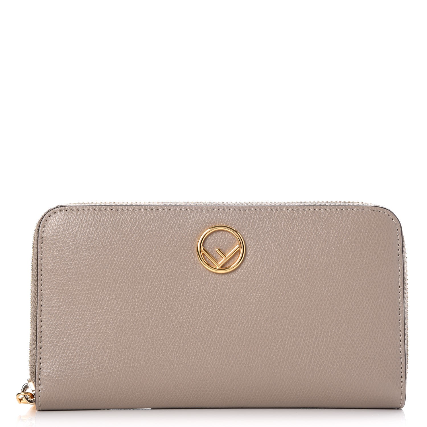 FENDI Vitello Elite Zip Around Wallet Tortora 268198