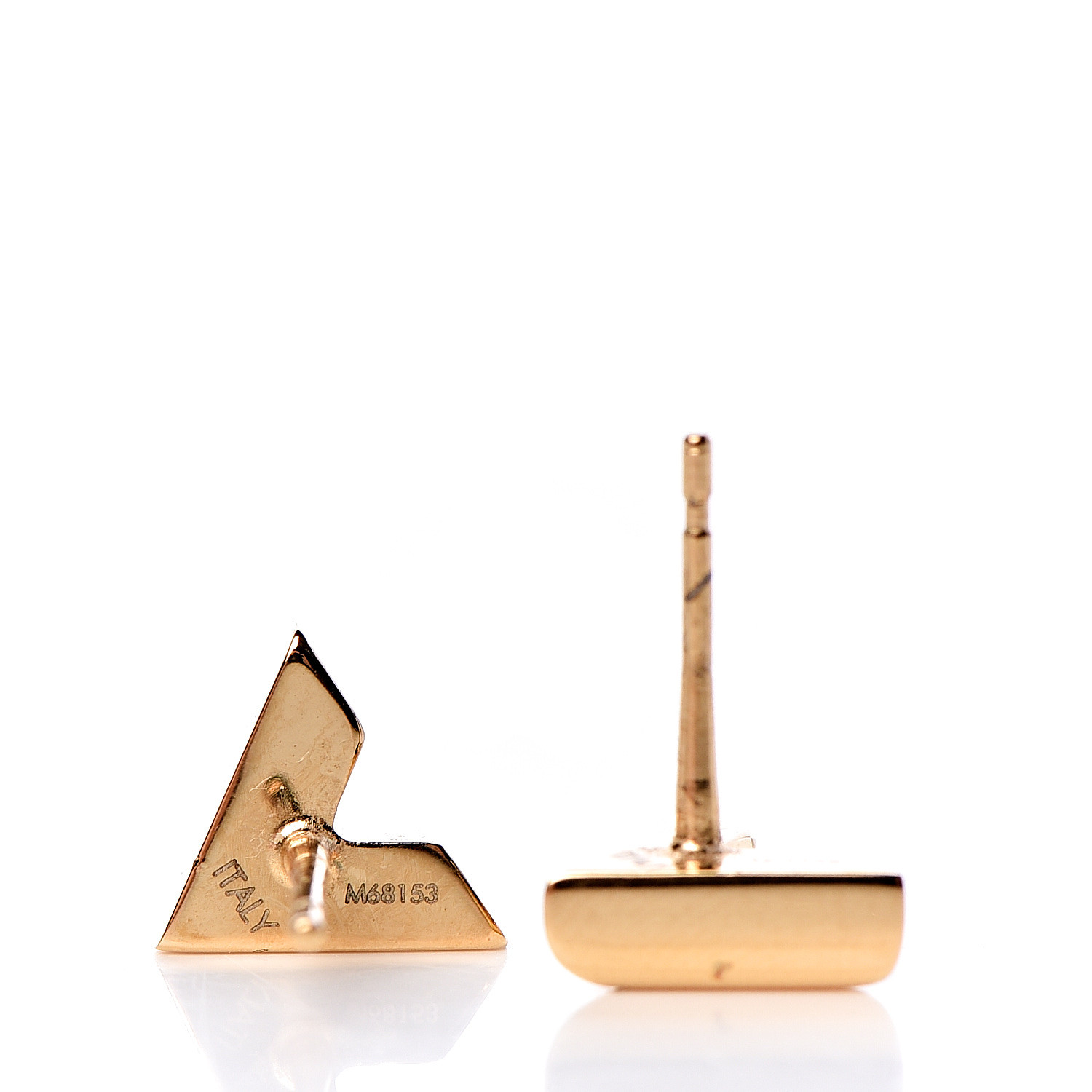 LOUIS VUITTON Brass Essential V Stud Earrings Gold 610262