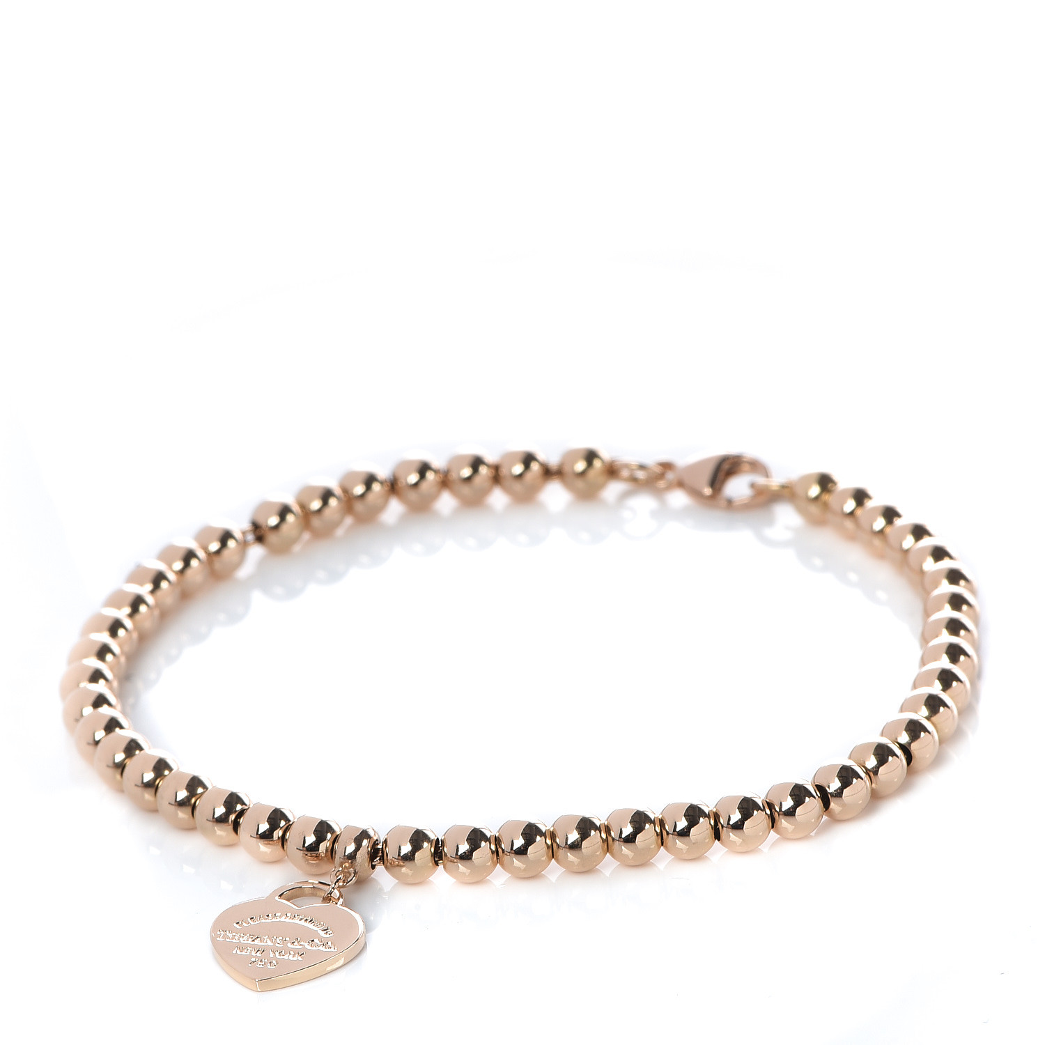 Tiffany Bead Heart Tag Bracelet 492847