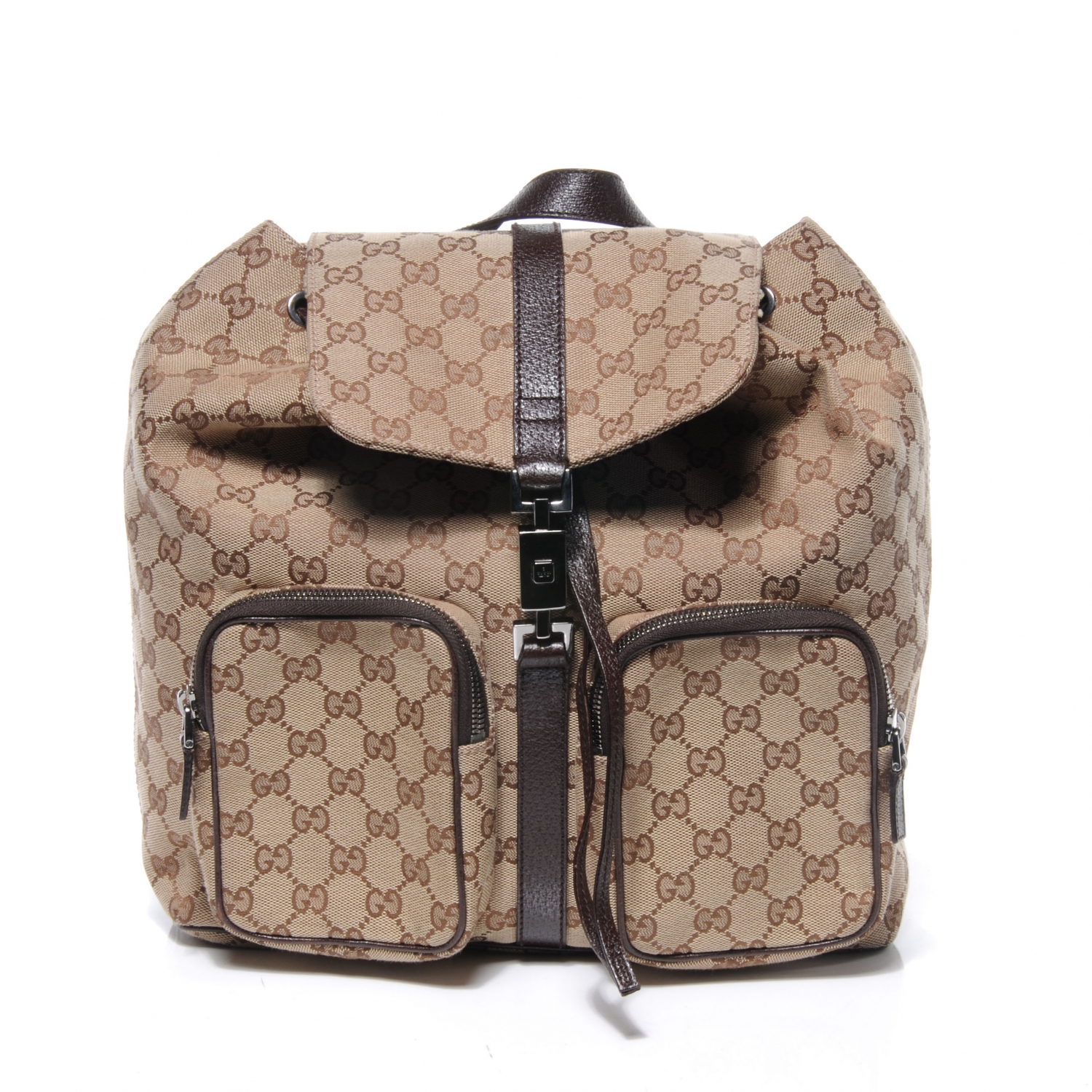 GUCCI Monogram Backpack Brown 53072