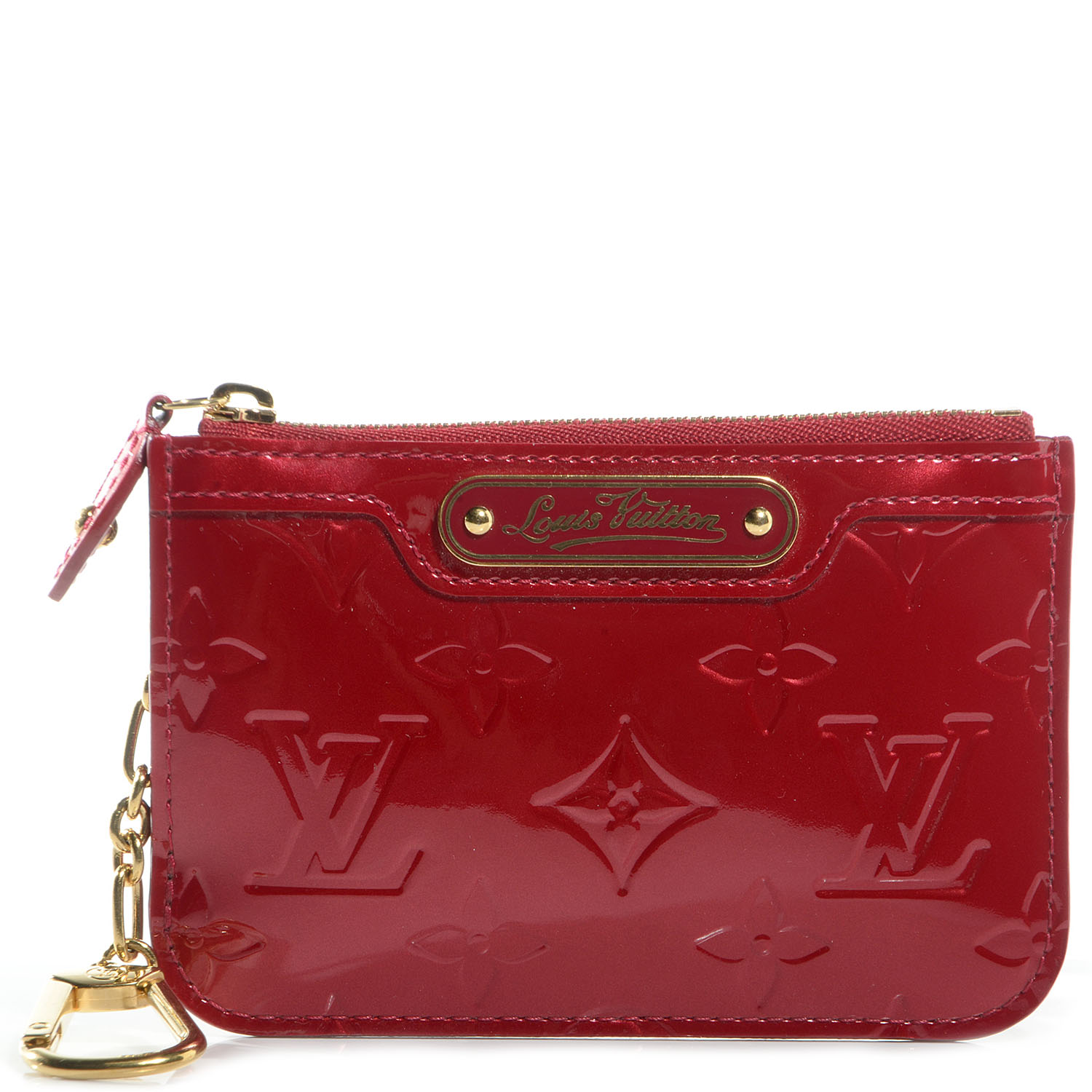 louis vuitton red vernis key pouch