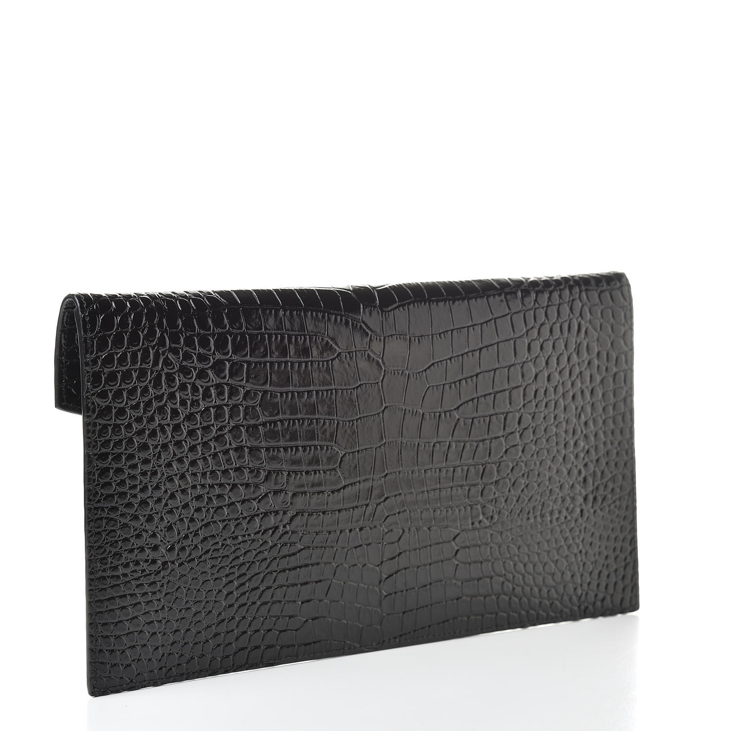 black croc uptown wallet bag