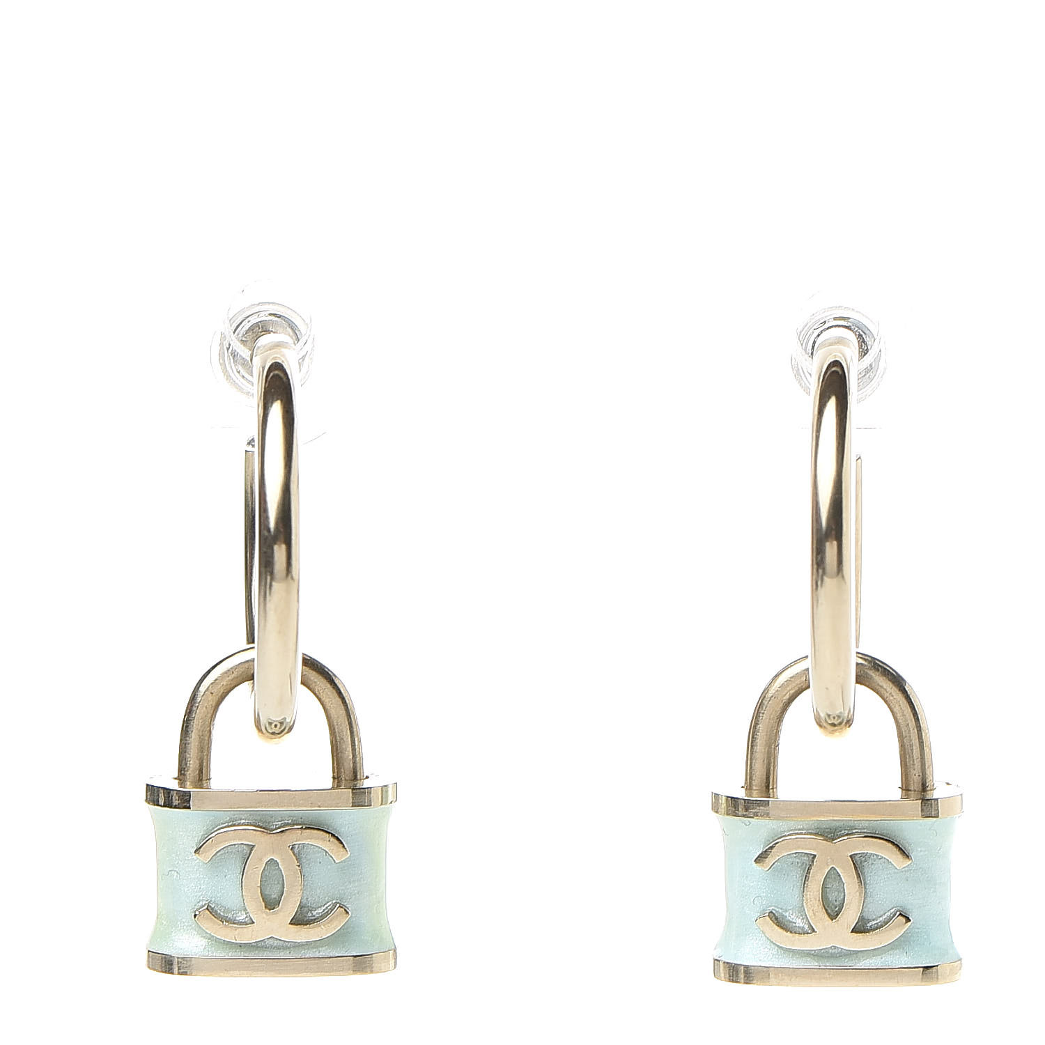 chanel padlock earrings