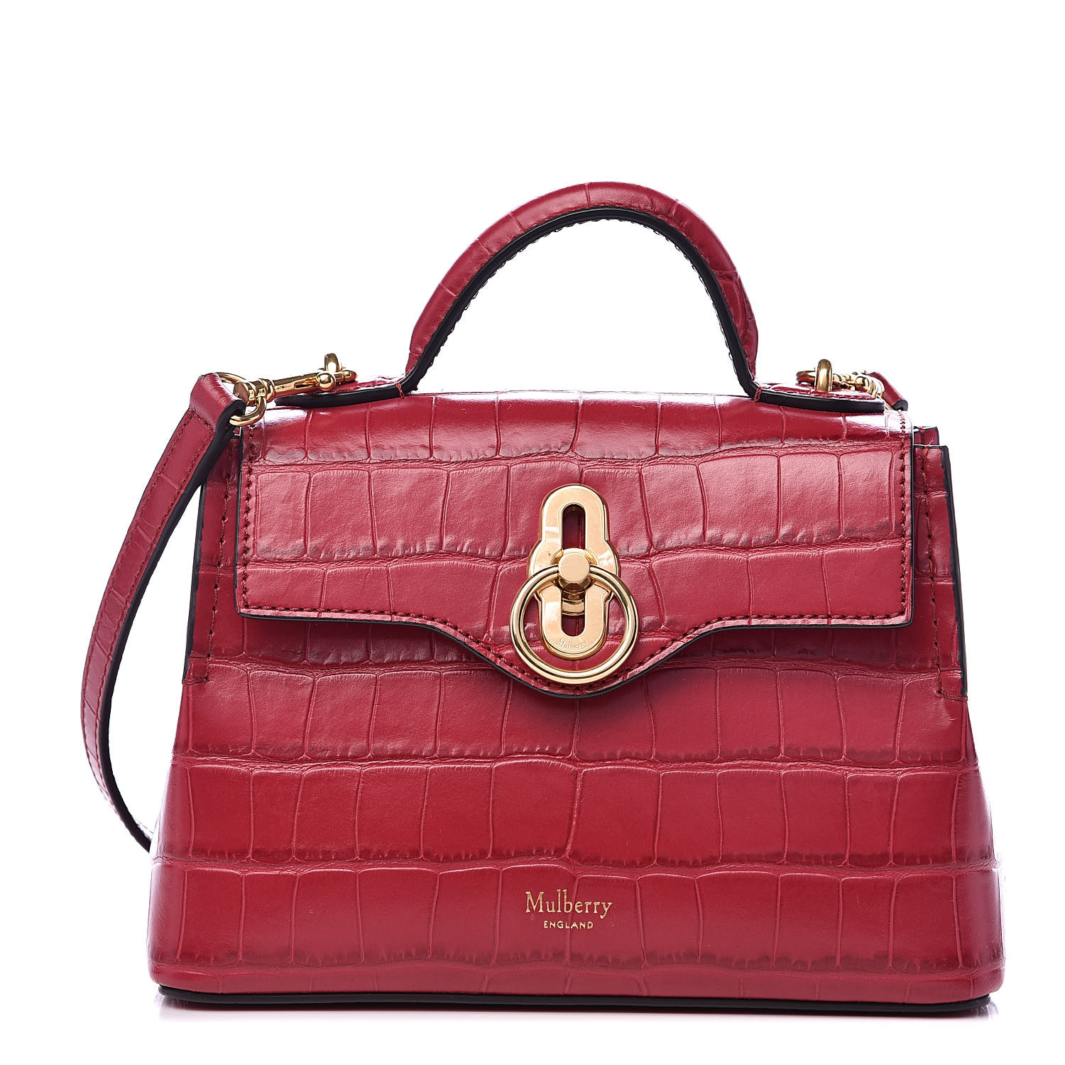 mulberry red croc bag