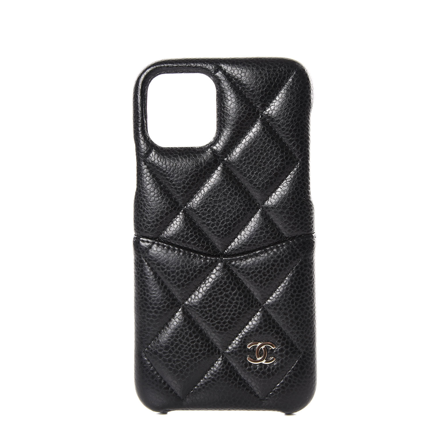 Chanel Grained Lambskin Quilted Iphone Xi Pro Coco Tech Case Black 5487 Fashionphile