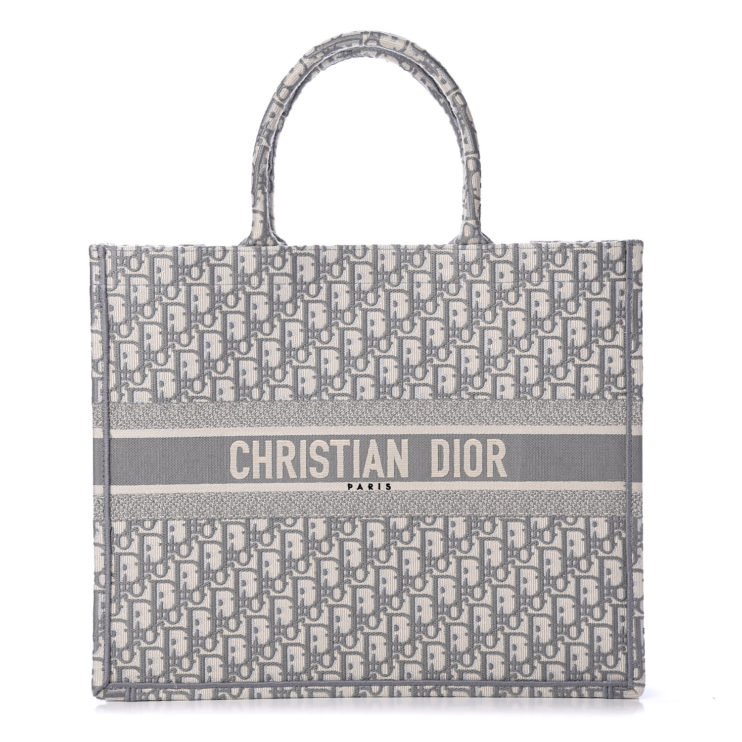 CHRISTIAN DIOR Oblique Book Tote Grey 550709 | FASHIONPHILE