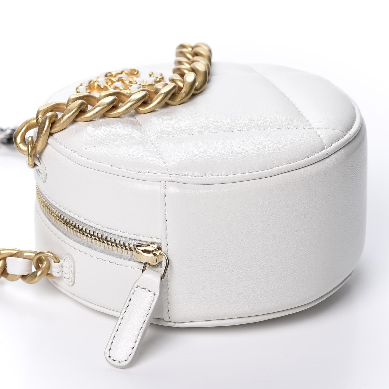 chanel white clutch with chain