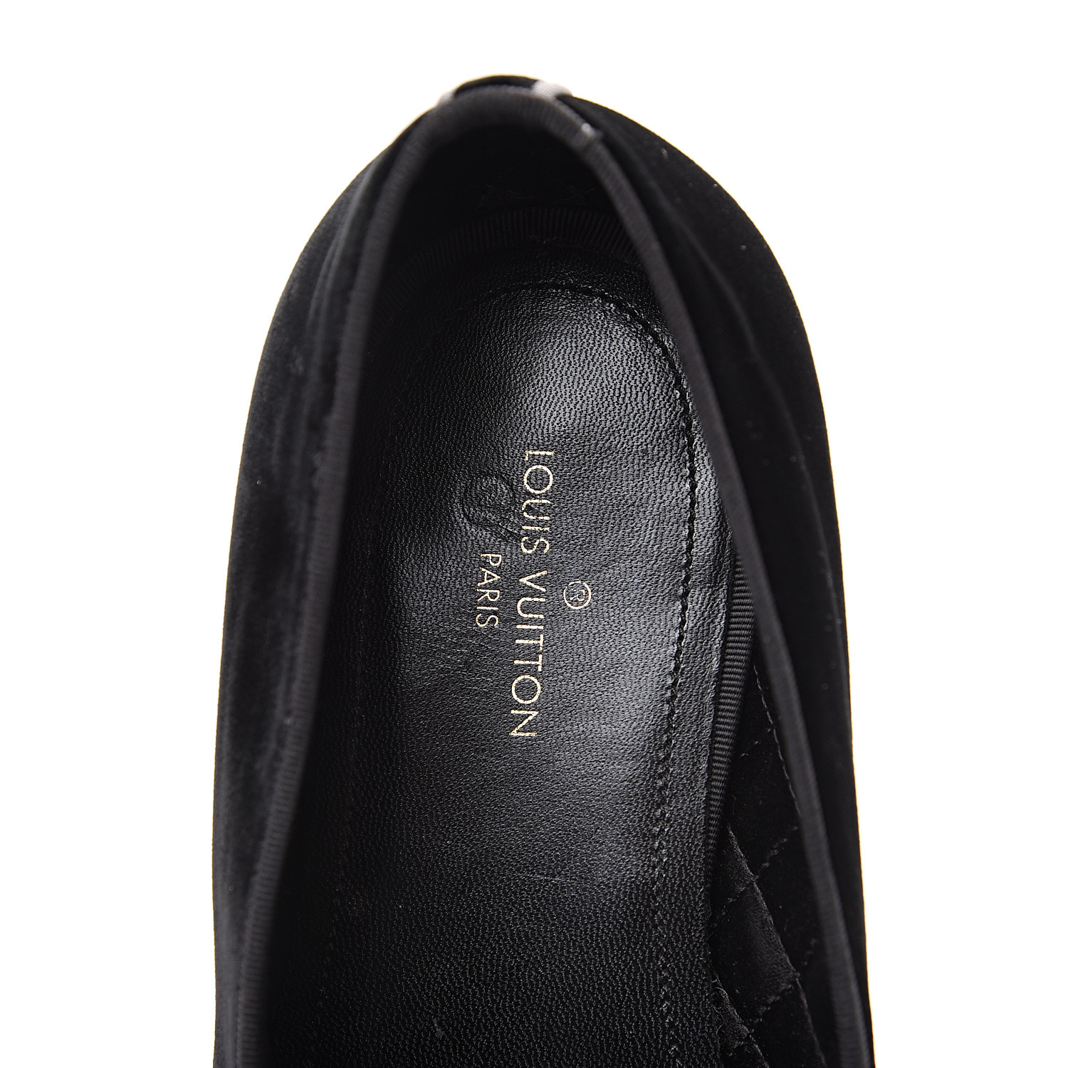 LOUIS VUITTON Velvet Upside Down Auteuil Slipper 7 Black 555256