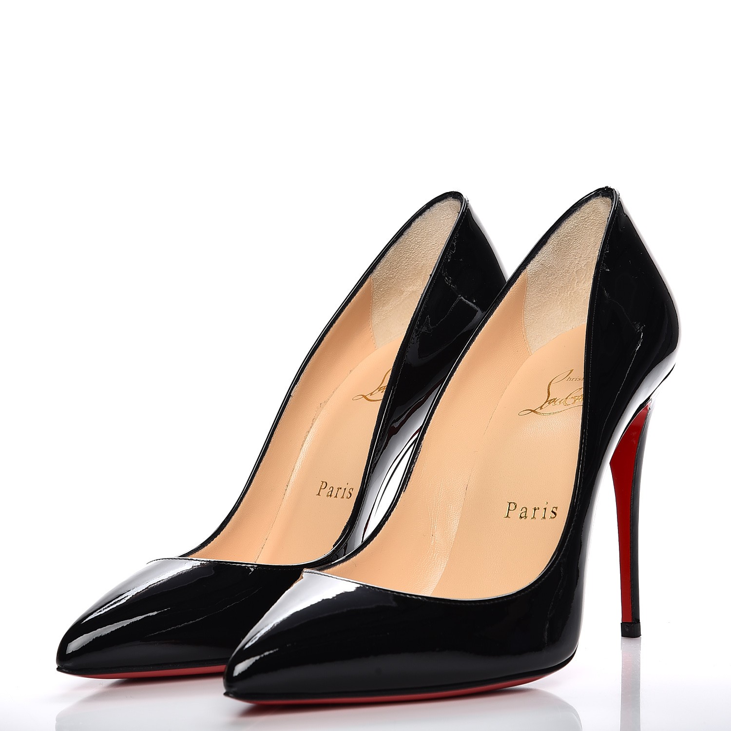 CHRISTIAN LOUBOUTIN Patent Pigalle Follies 100 Pumps 36.5 Black 216337