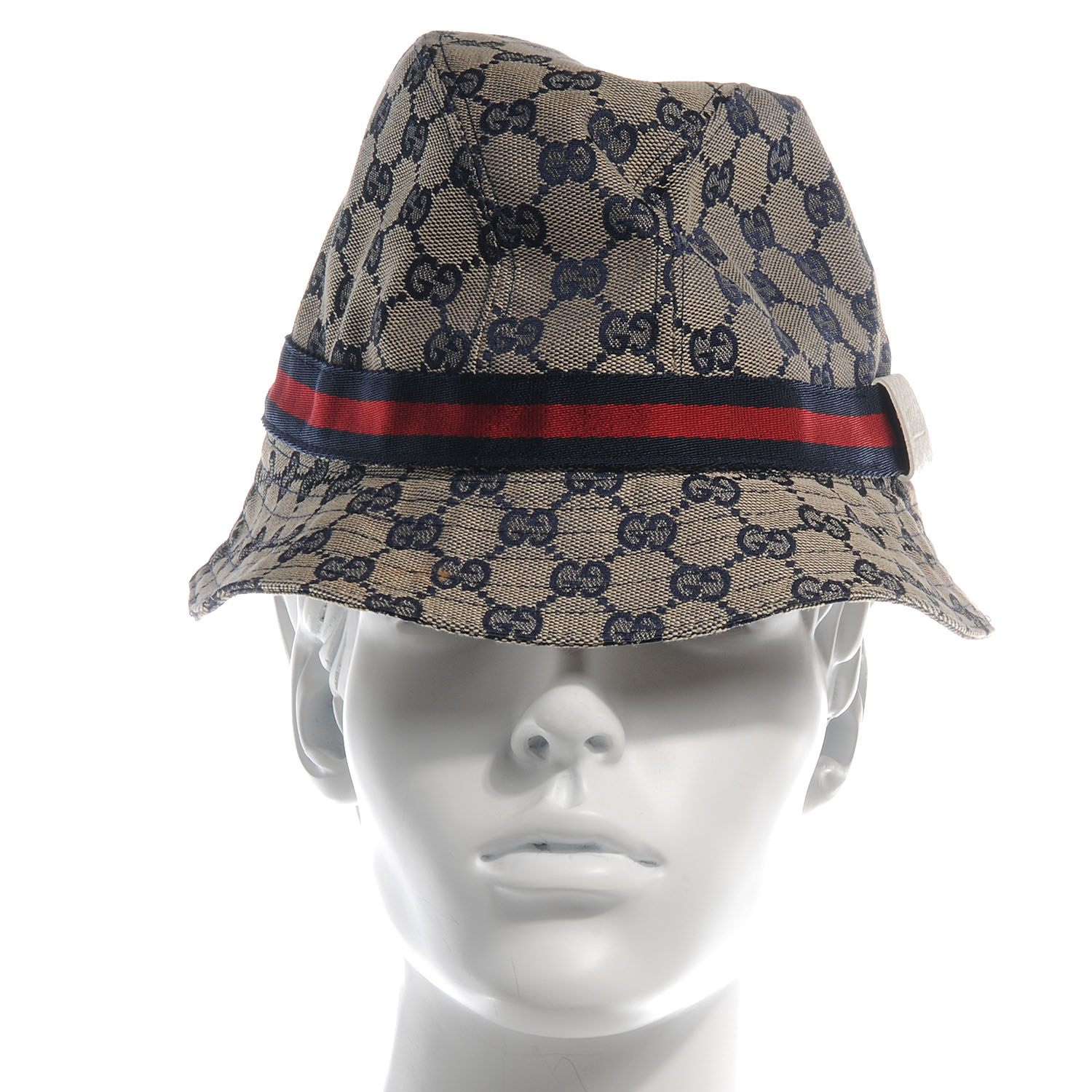 GUCCI Monogram Web Bucket Hat Blue Medium 58979